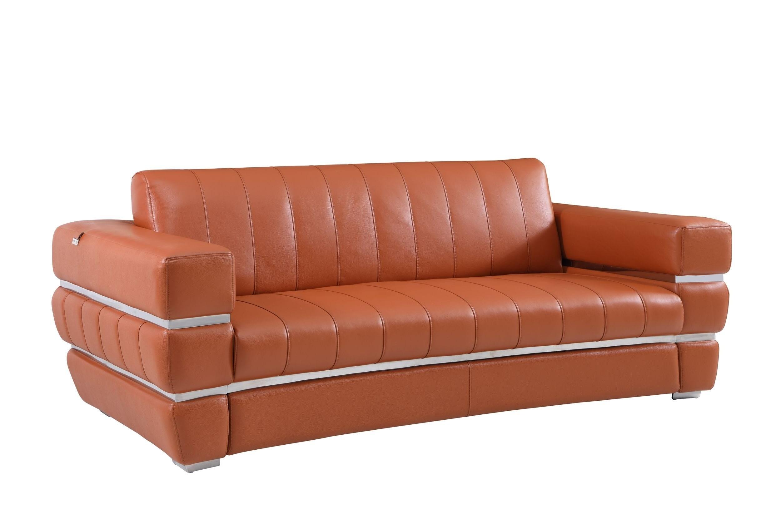 Contemporary Sofa 904 904-CAMEL-S in Camel Leather