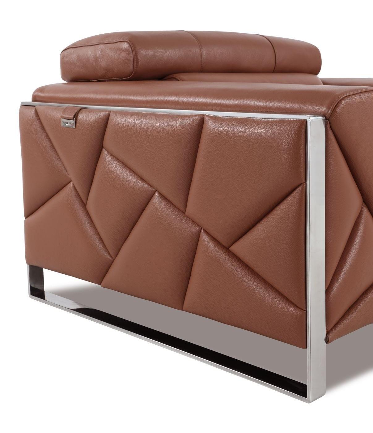 

    
Camel Genuine Italian Leather Sofa Set 3 Pcs Modern Global United 903
