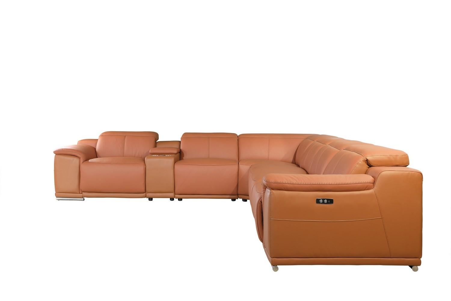 

    
9762-CAMEL-3PWR-7PC CAMEL 3-Power Reclining 7PC Sectional w/ 1-Console 9762 Global United
