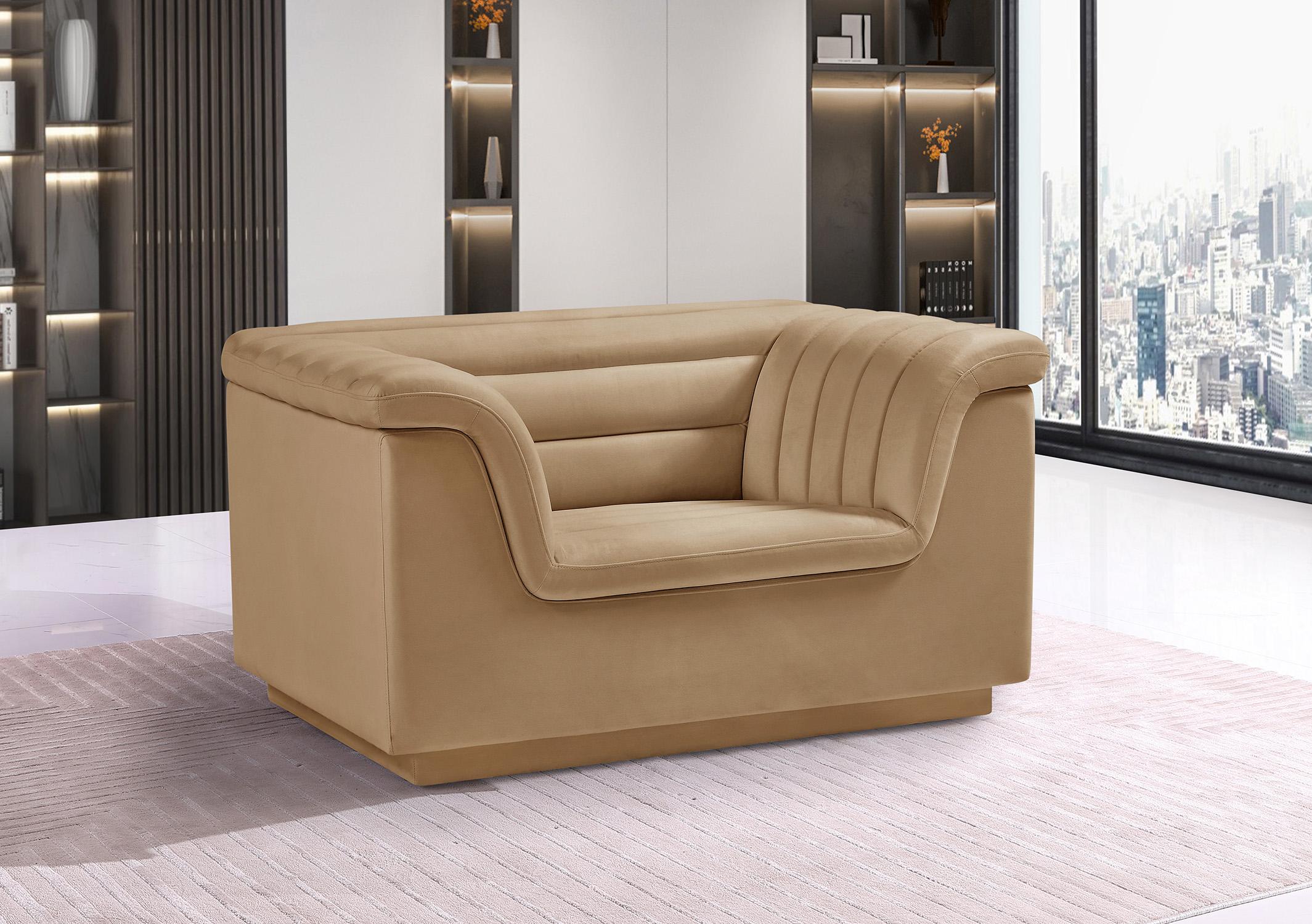 

        
Meridian Furniture CASCADE 192Camel-C-Set Arm Chair Set Camel Velvet 094308287119
