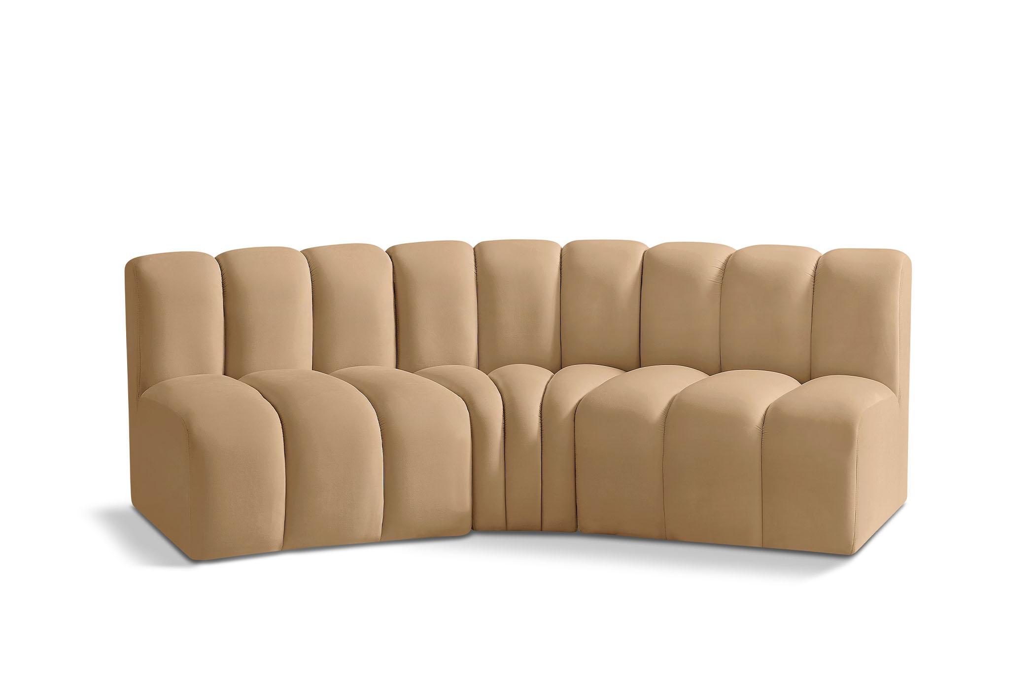 

        
Meridian Furniture ARC 103Camel-S3B Modular Sectional Sofa Camel Velvet 094308299280
