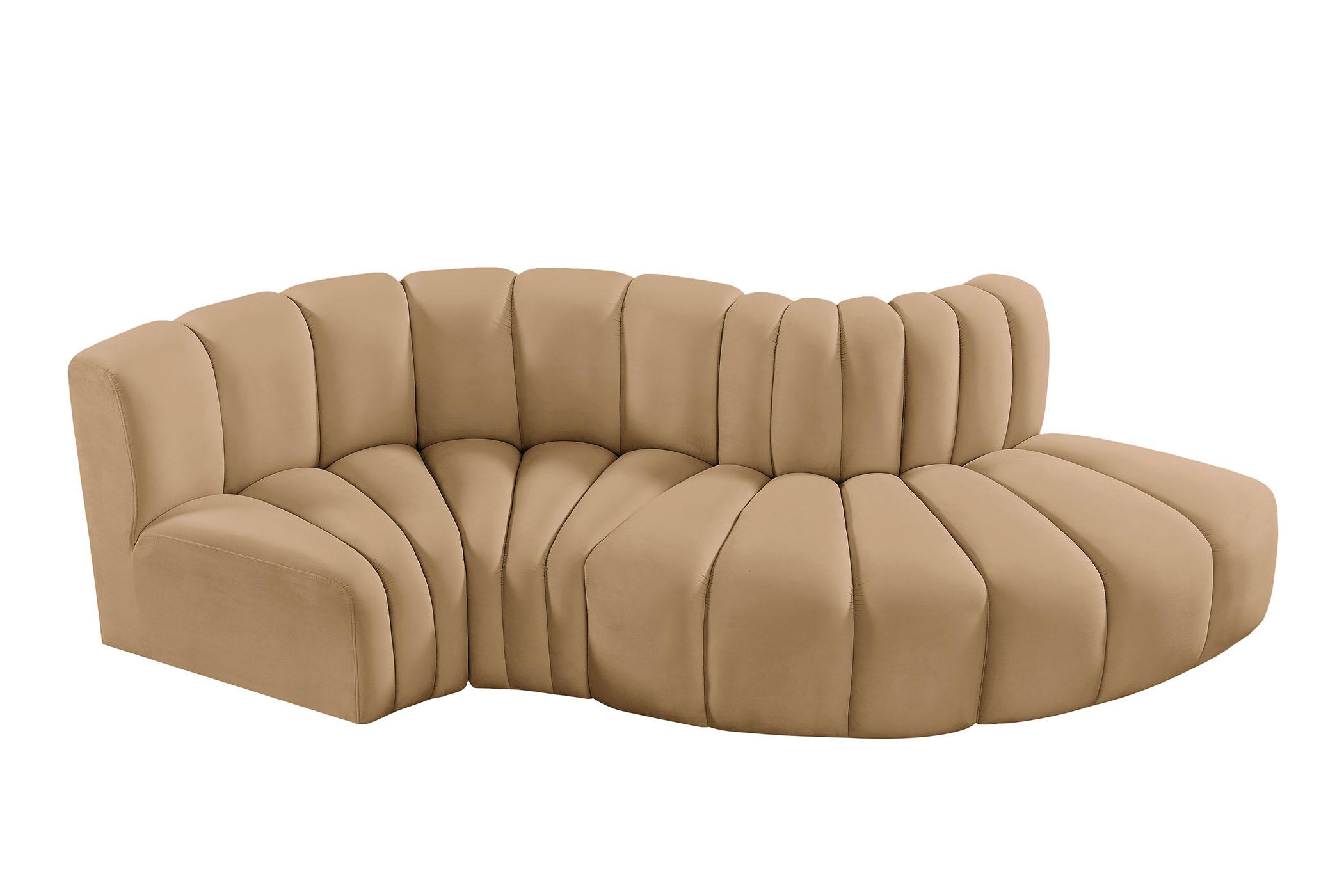 

        
Meridian Furniture ARC 103Camel-S4D Modular Sectional Sofa Camel Velvet 094308299365
