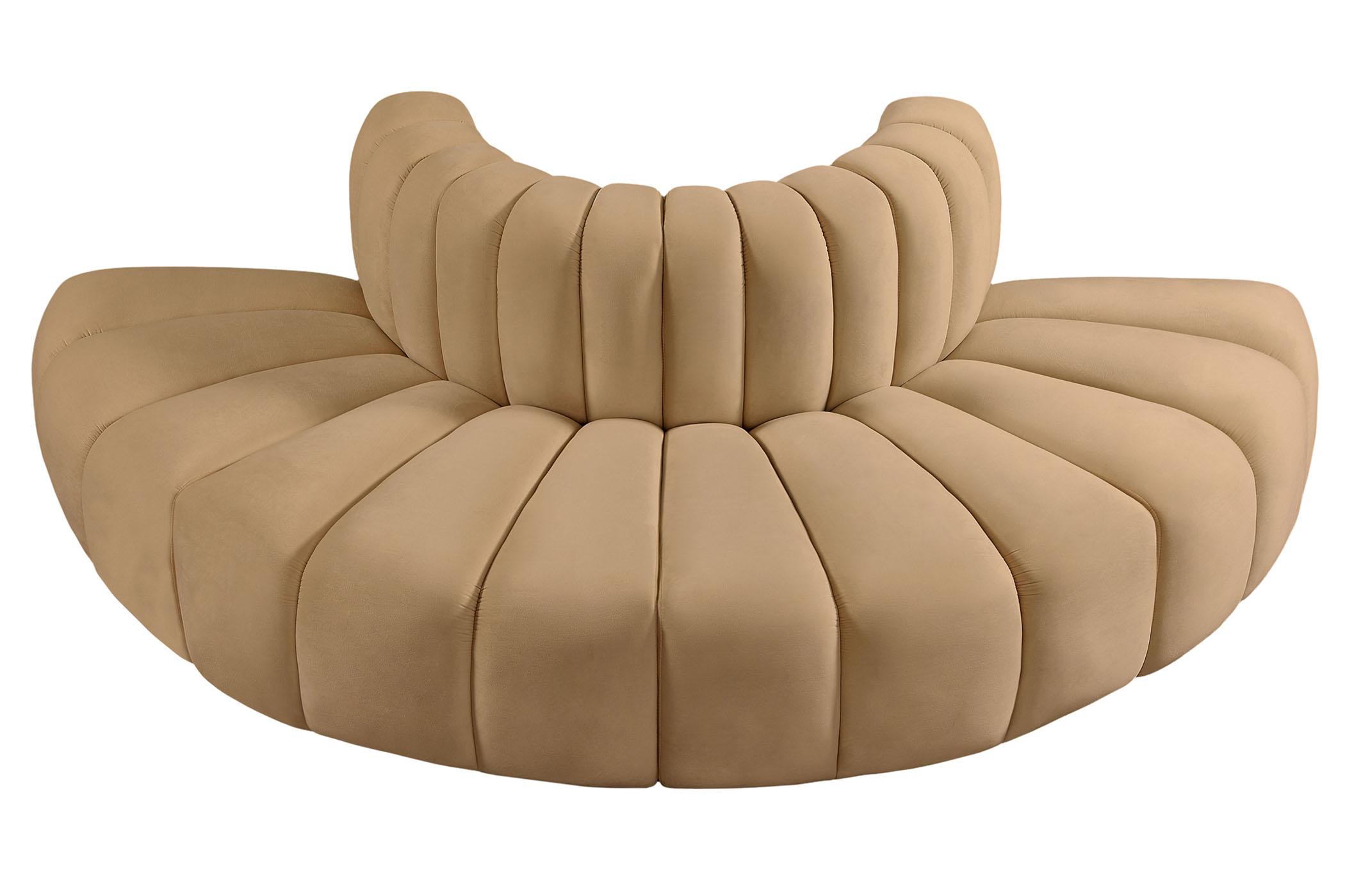 

        
Meridian Furniture ARC 103Camel-S4G Modular Sectional Sofa Camel Velvet 094308299396
