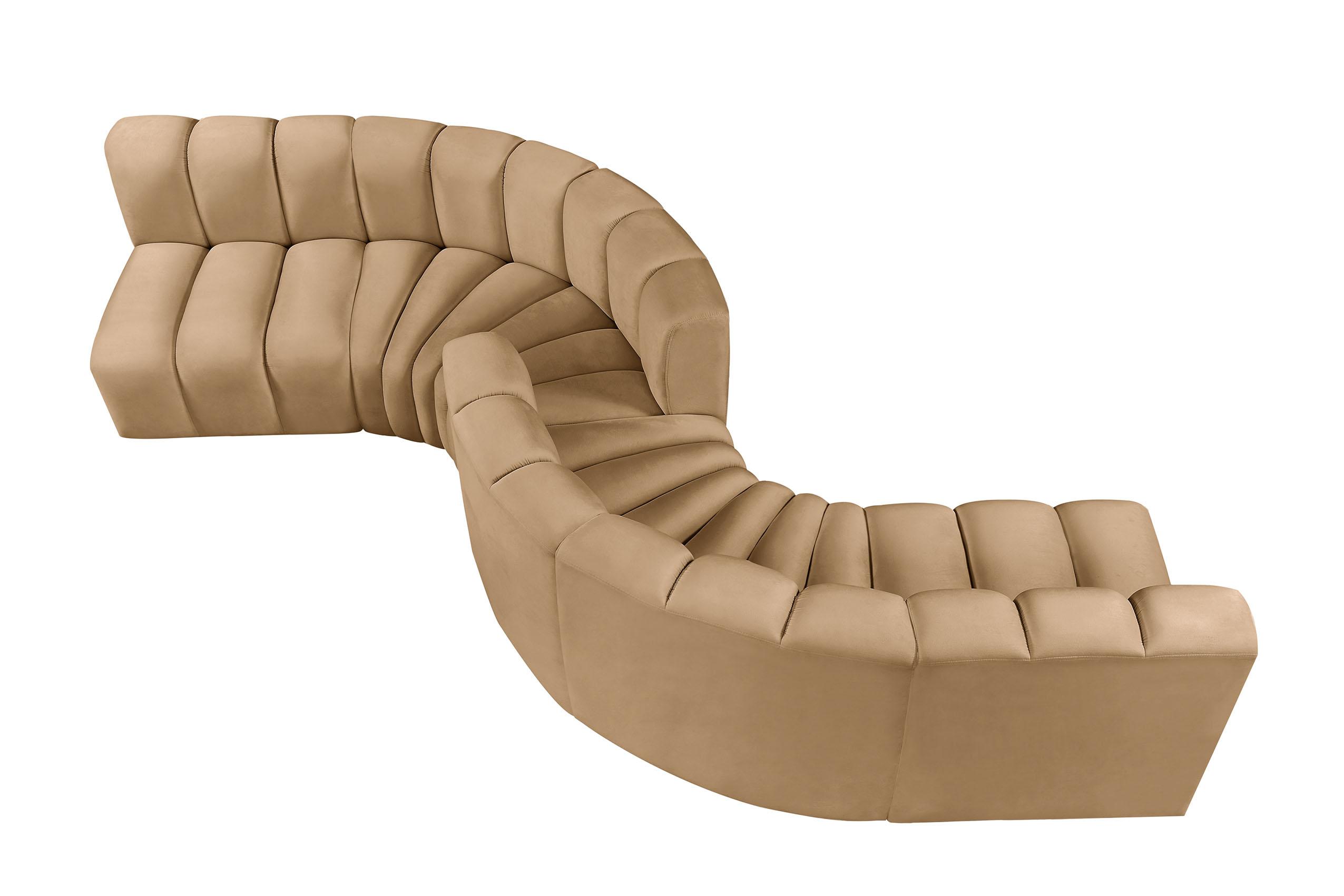 

        
Meridian Furniture ARC 103Camel-S6D Modular Sectional Sofa Camel Velvet 094308299464
