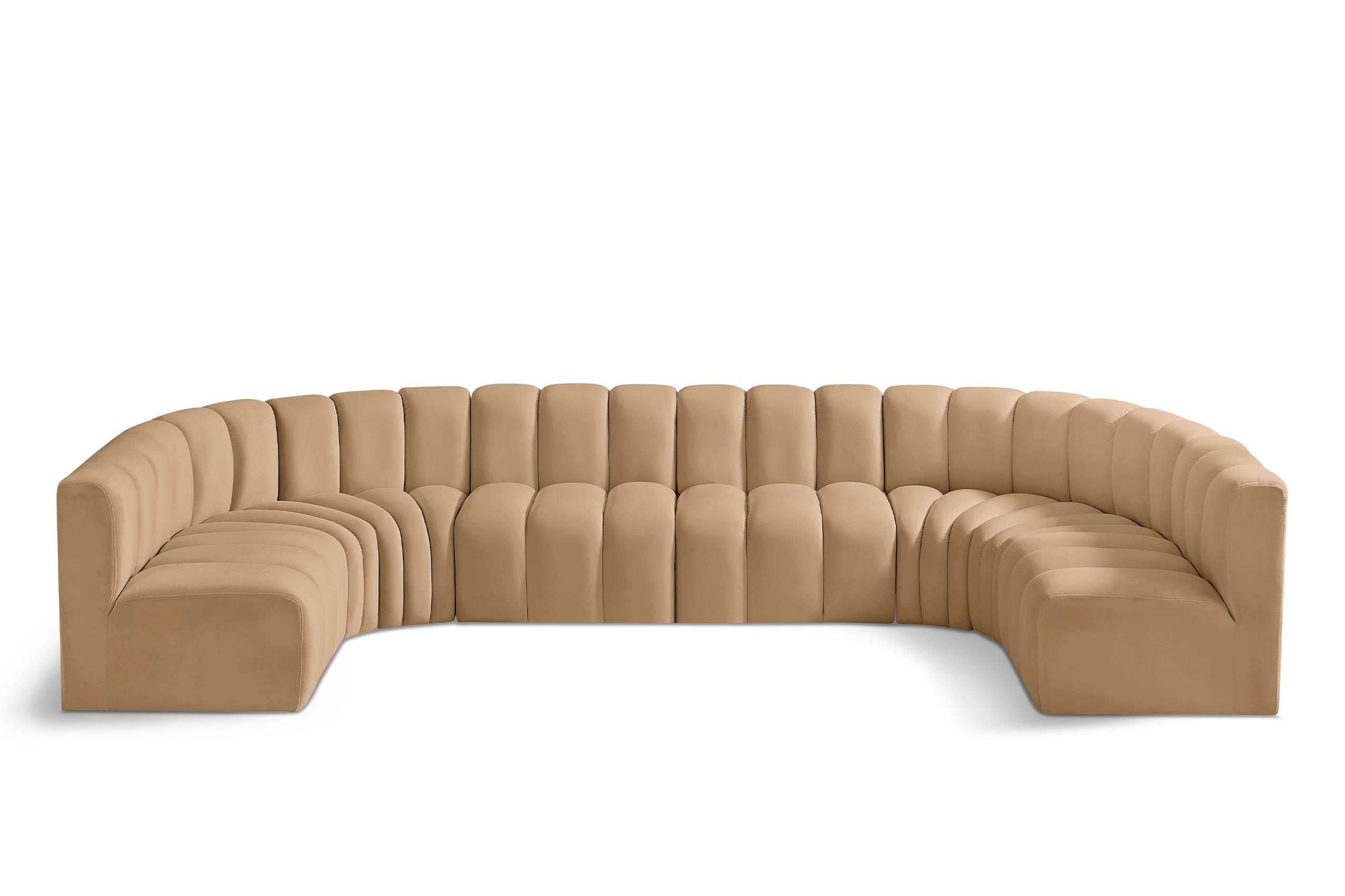 

        
Meridian Furniture ARC 103Camel-S8A Modular Sectional Sofa Camel Velvet 094308299501
