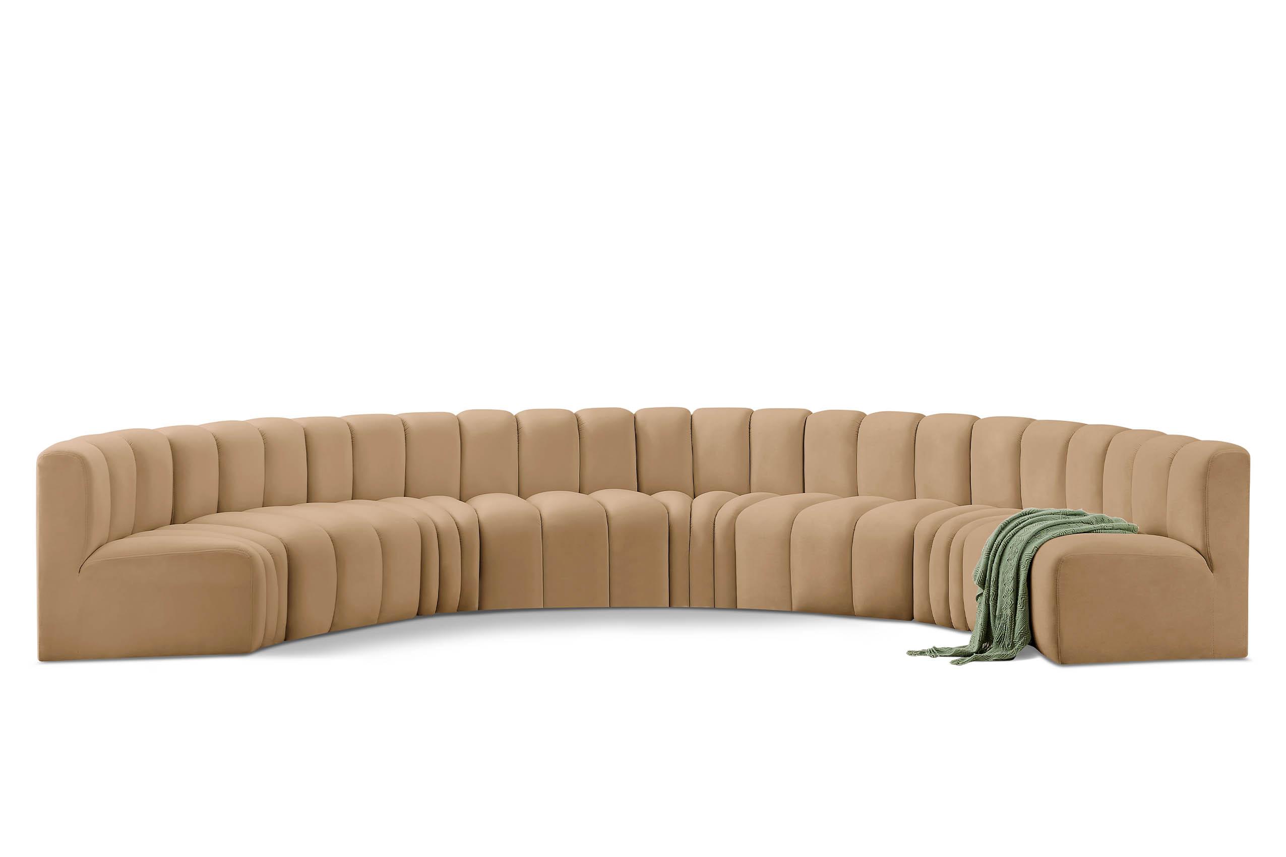 

        
Meridian Furniture ARC 103Camel-S8B Modular Sectional Sofa Camel Velvet 094308299518
