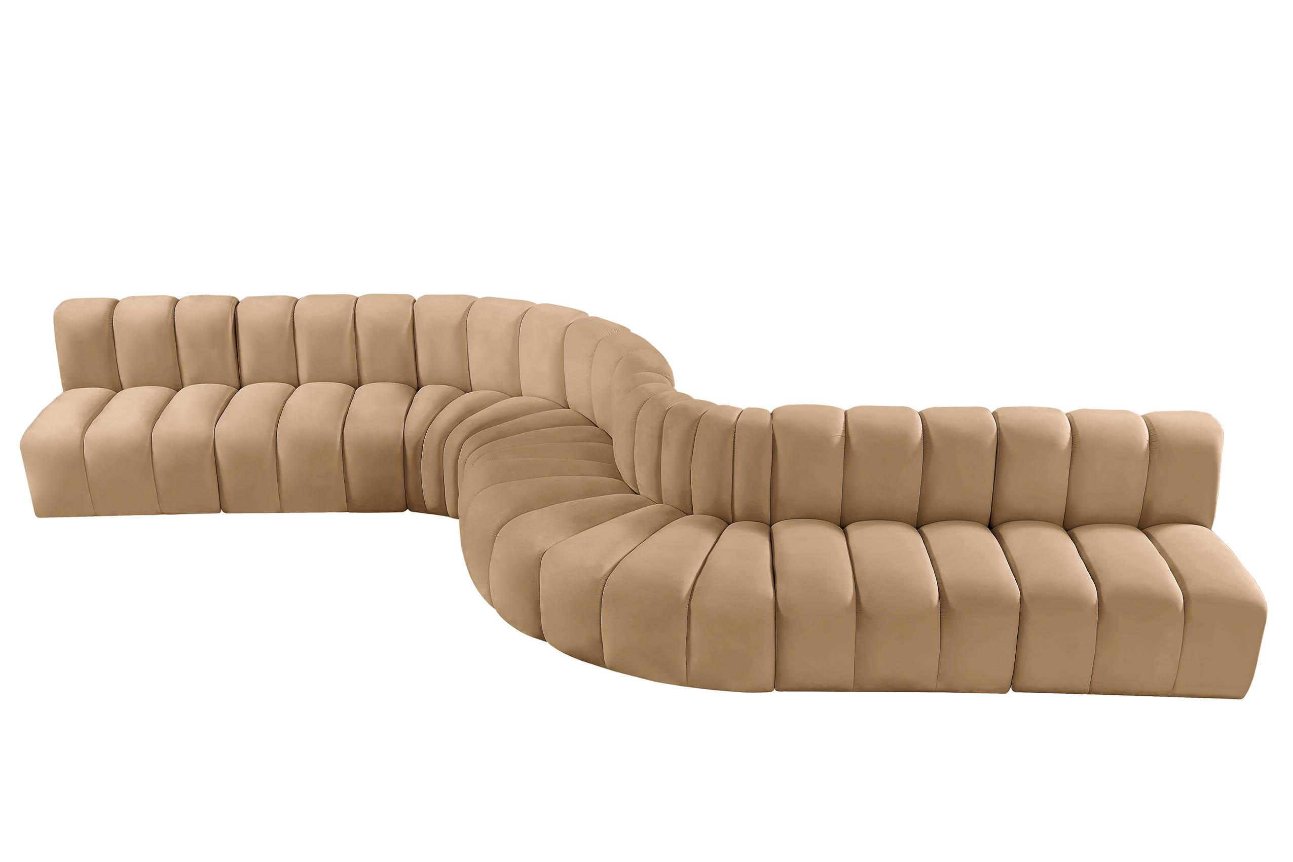 

        
Meridian Furniture ARC 103Camel-S8C Modular Sectional Sofa Camel Velvet 094308299525
