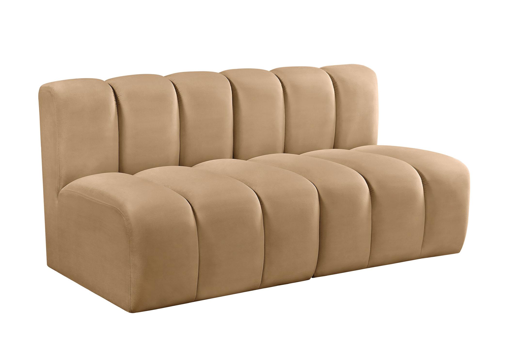Contemporary, Modern Modular Sofa ARC 103Camel-S2A 103Camel-S2A in Camel Velvet