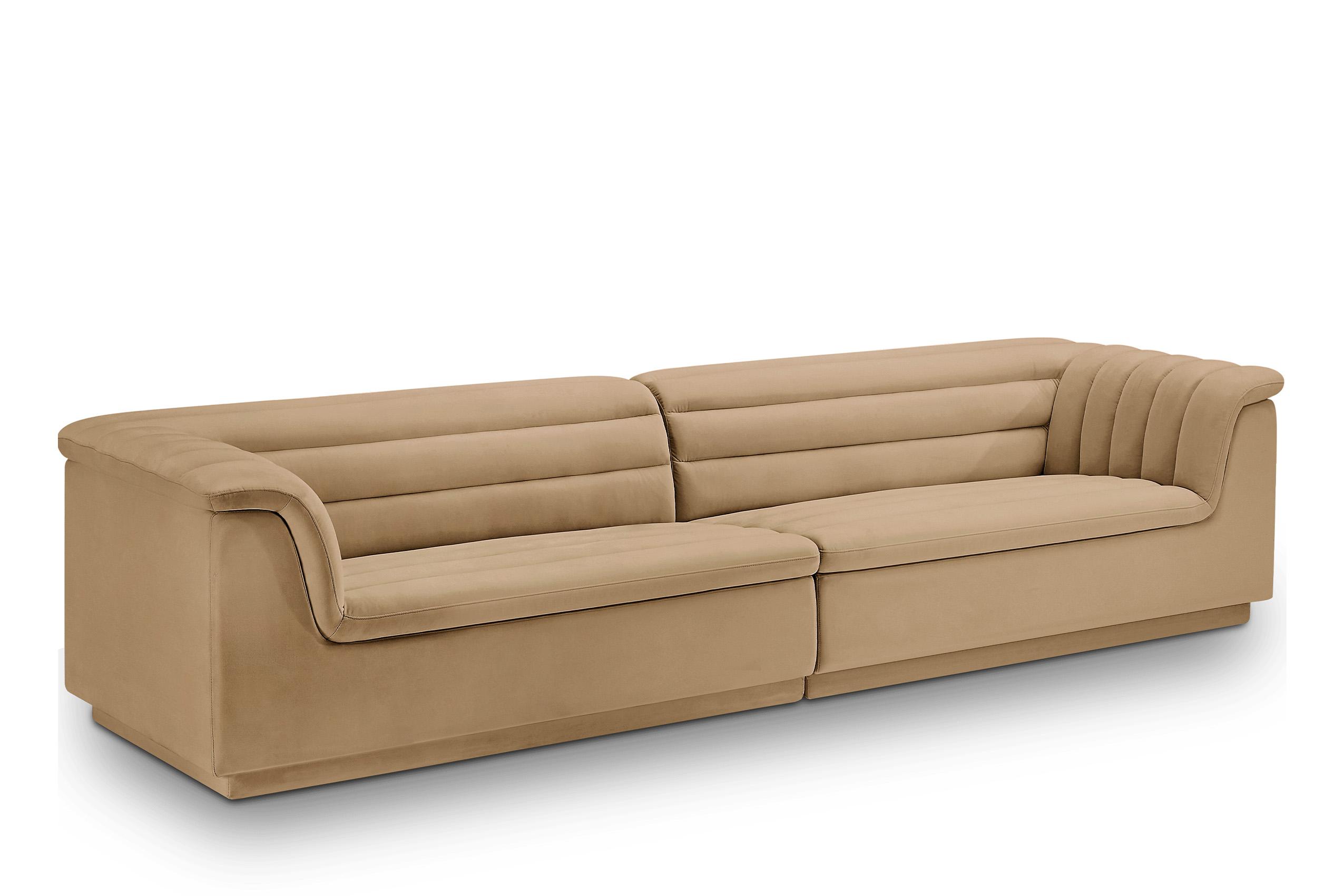 Contemporary, Modern Modular Sofa CASCADE 194Camel-S119 194Camel-S119 in Camel Velvet