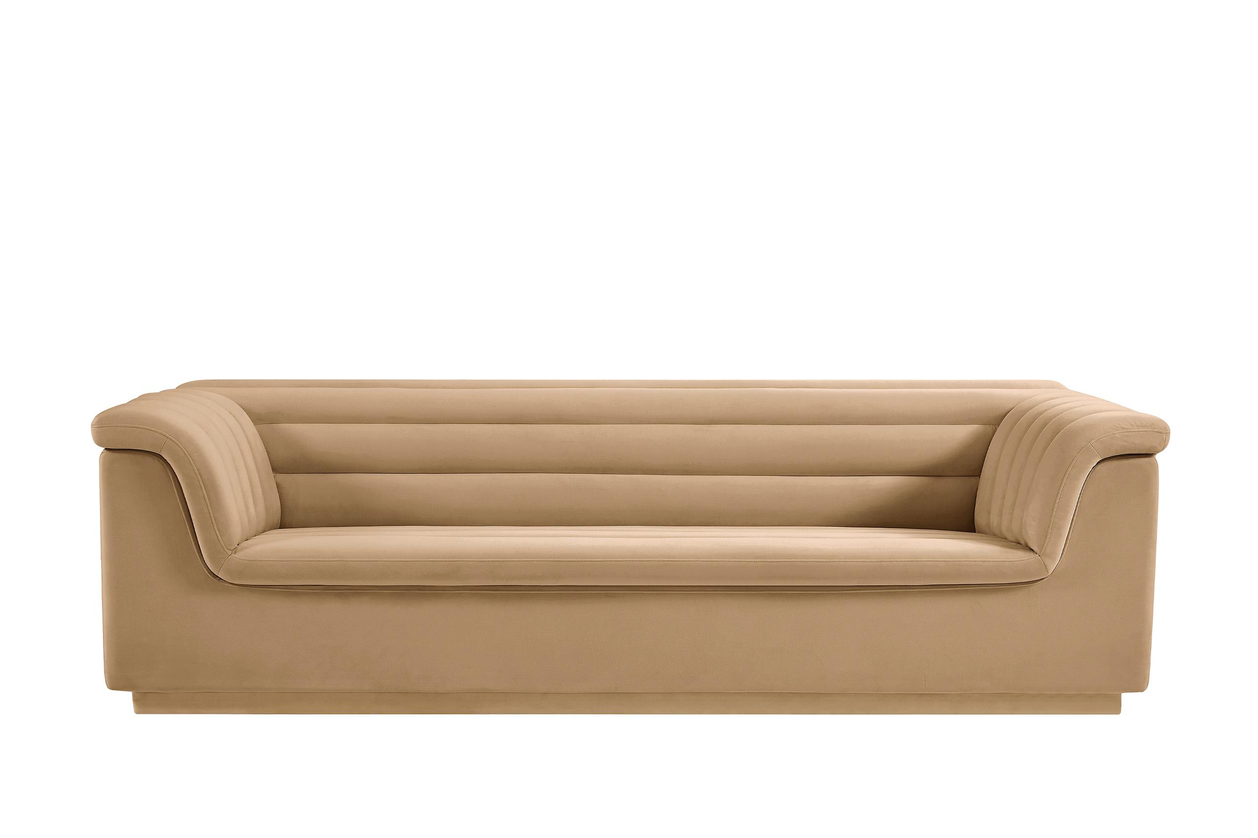 

    
 Order  Camel Velvet Channel Tufted Sofa Set 2Pcs CASCADE 192Camel-S Meridian Modern
