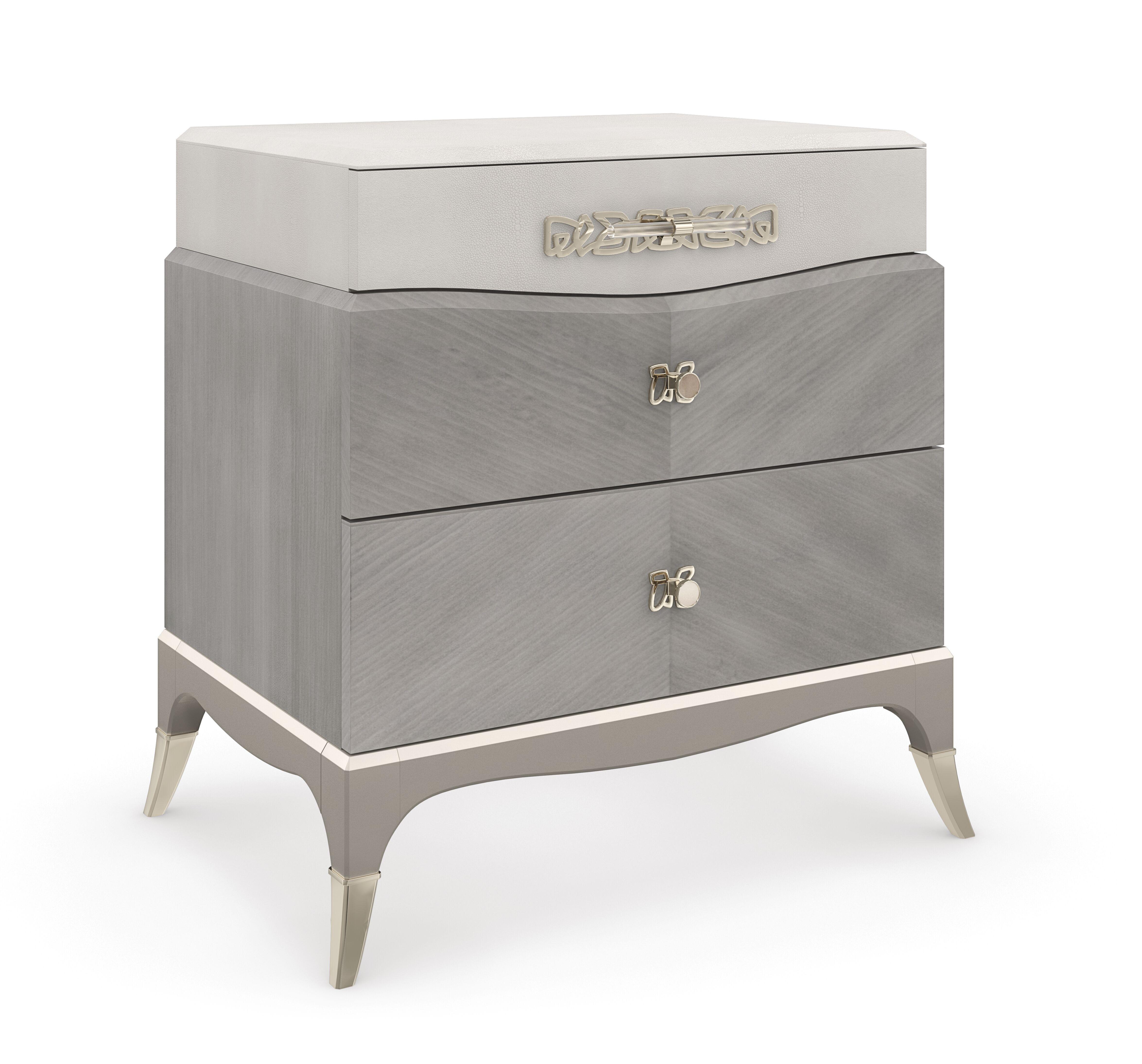 

    
Cappuccino & Sparkling Argent Nightstand Set 2Pcs CADENCE by Caracole
