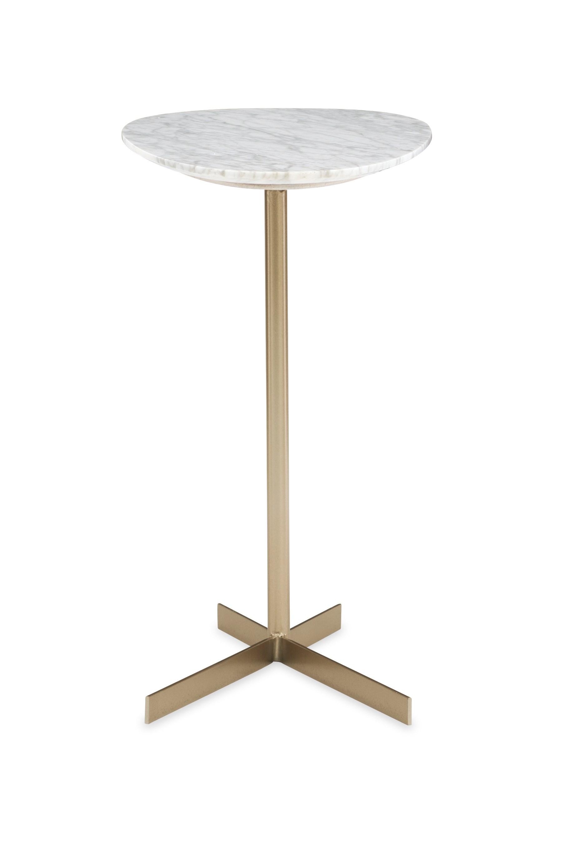Contemporary End Table BOUNDLESS ACCENT TABLE M101-419-423 in Marble, Gold 