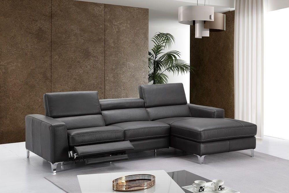 

    
Genuine Leather Warm Gray Carrolltown Power Reclining Sectional Sofa Modern
