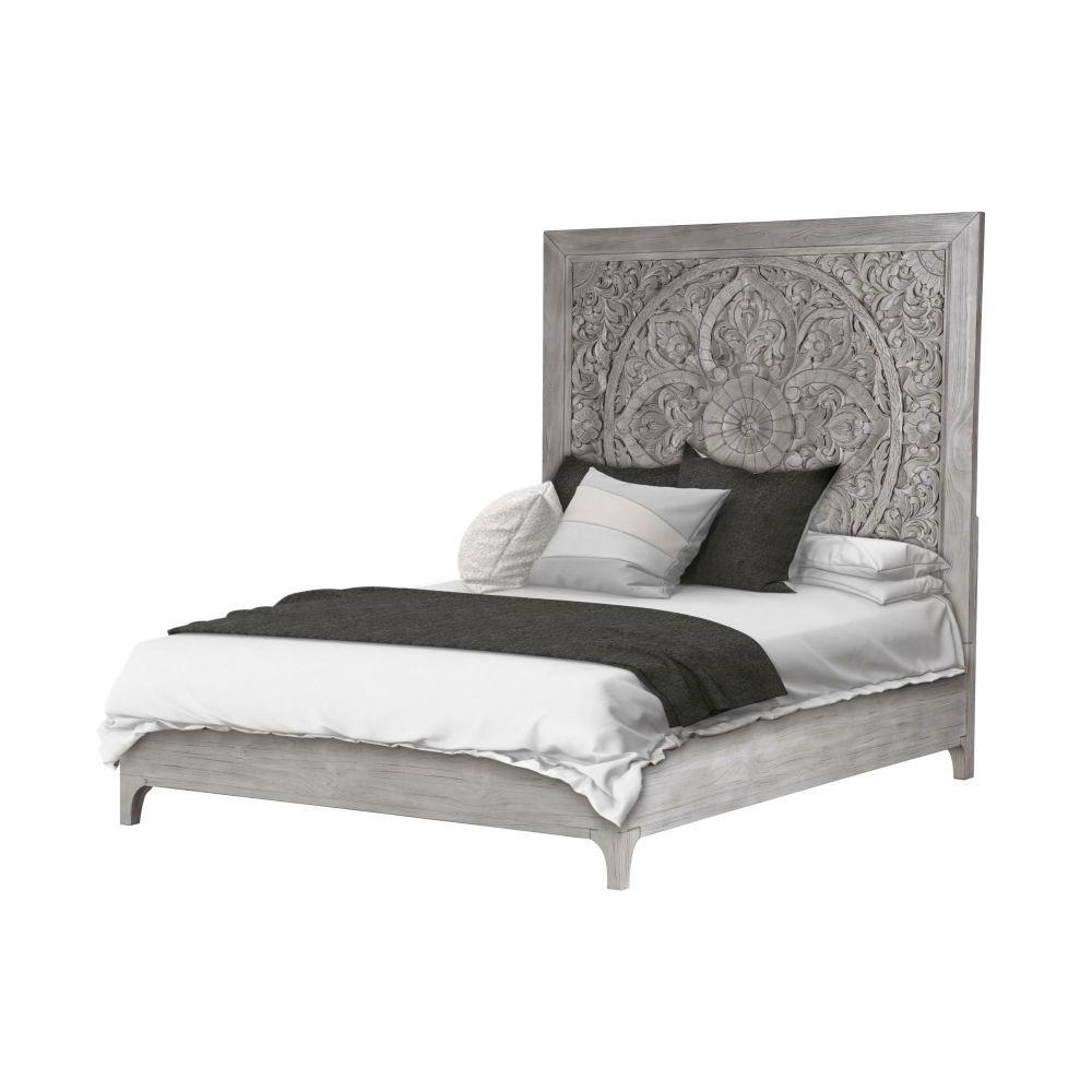 

    
Washed White Queen Platform Bedroom Set 3Pcs BOHO CHIC by Modus Furniture
