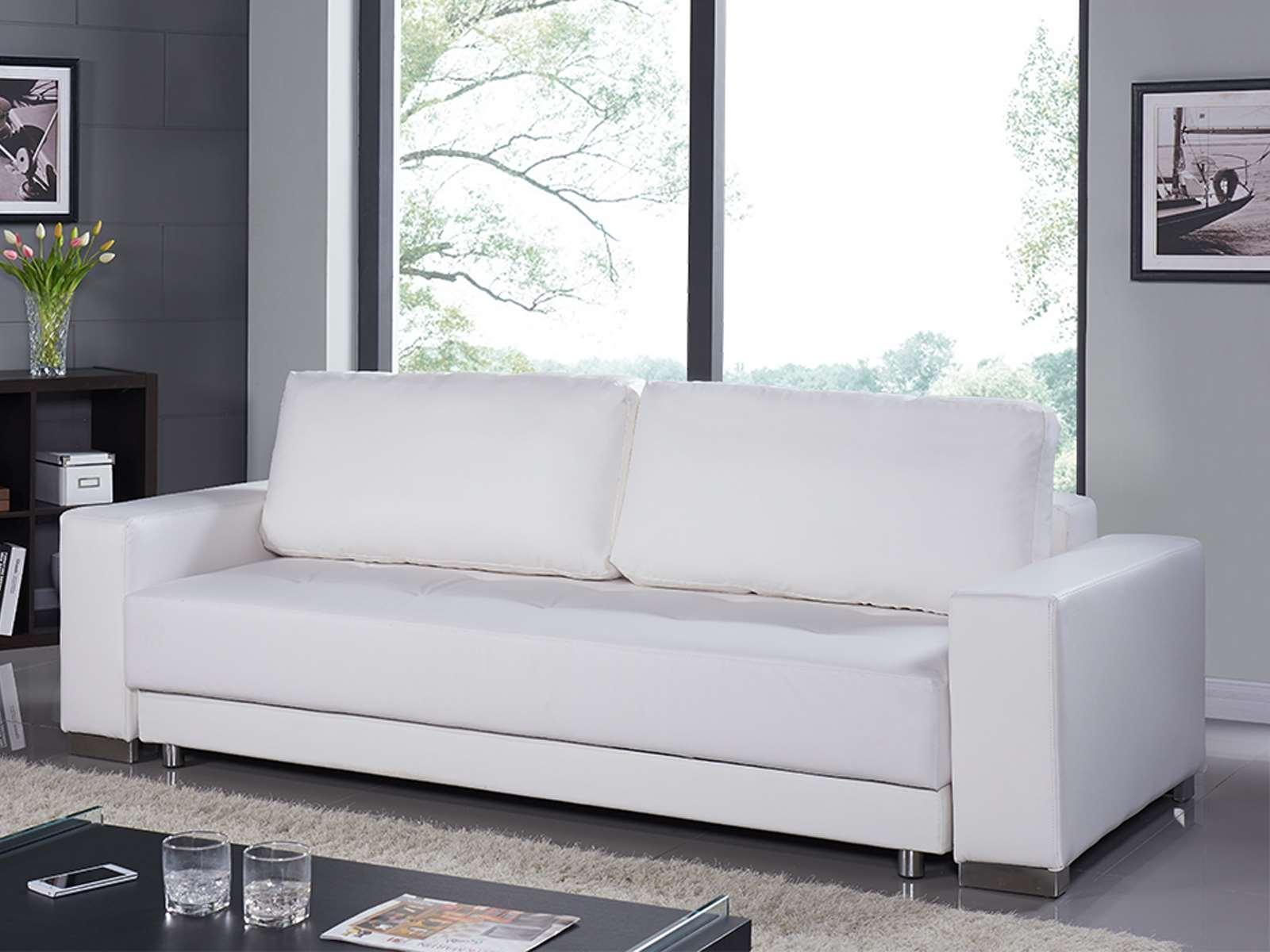 Modern Sofa bed Cloe TC-1215-WH in White Eco Leather