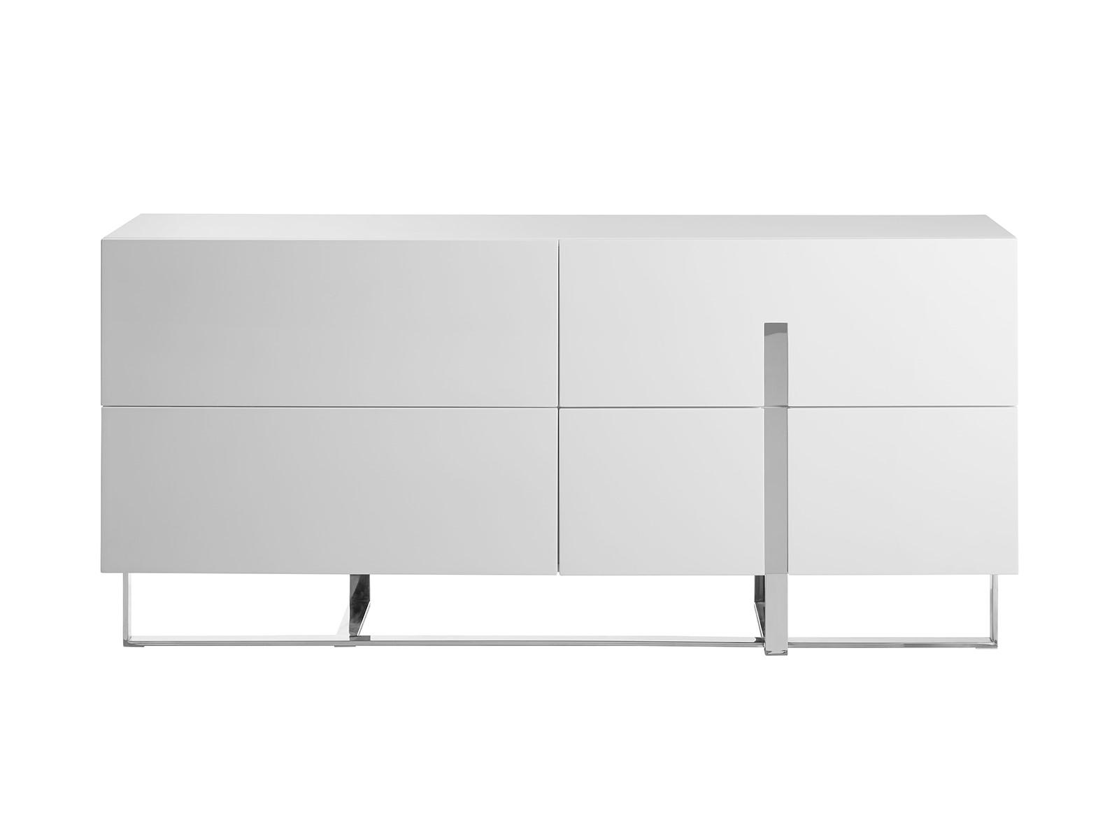 Contemporary, Modern Dresser Collins CB-1302-D in White, Chrome 