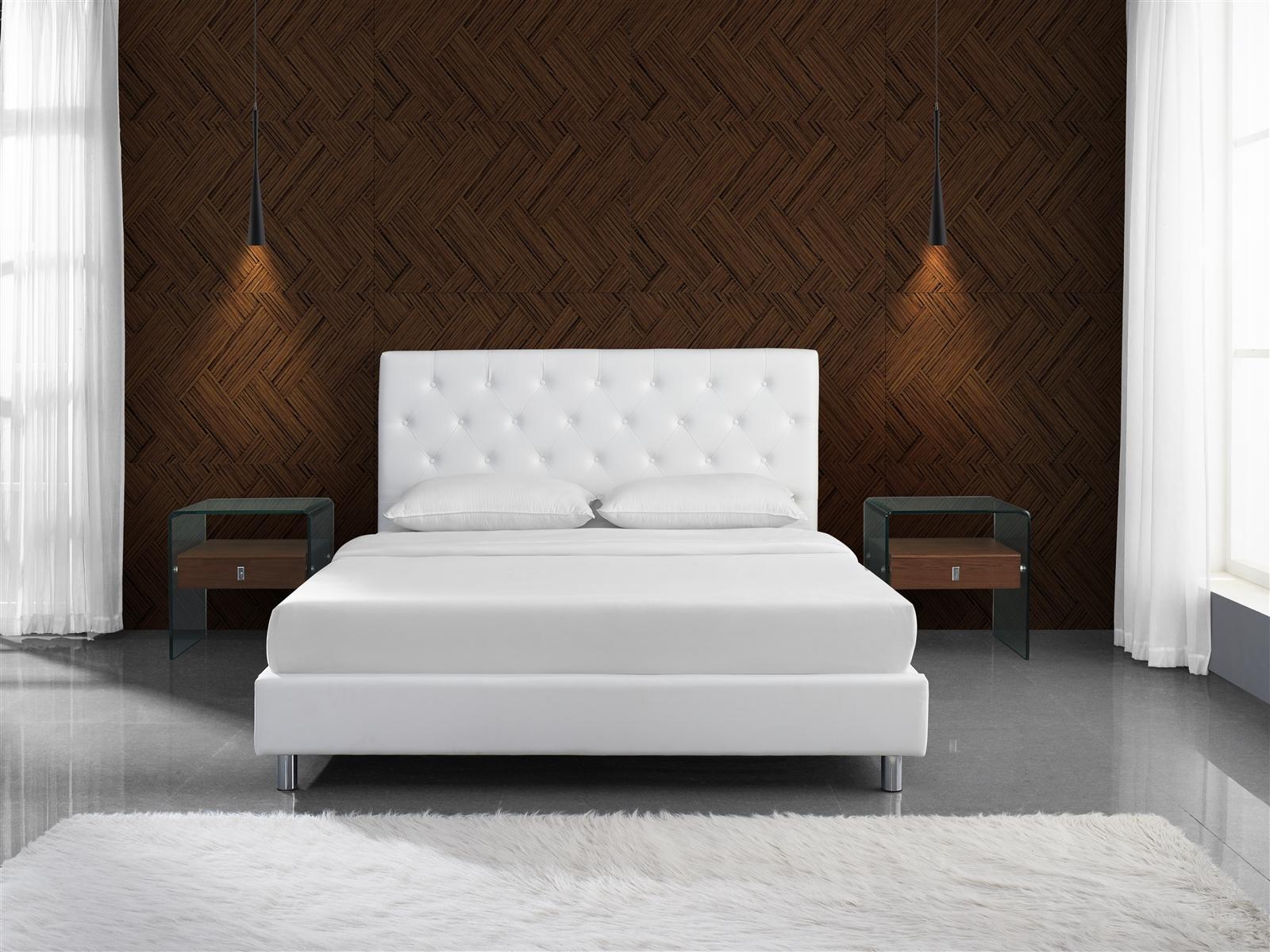 Contemporary, Modern Platform Bed MILES II CB-233-Q-W in White Polyester