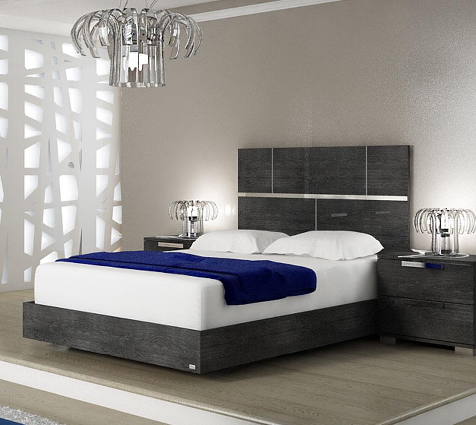 Contemporary, Modern Platform Bed MILO TC-9005-QG in Gray 