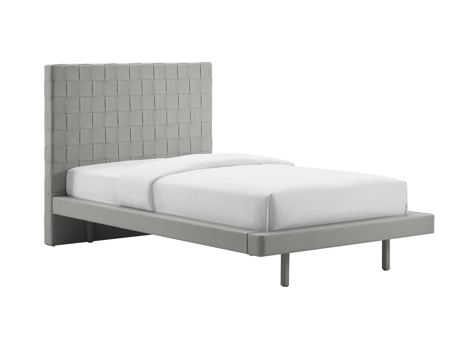 

    
Casabianca ZACK Contemporary Light Gray Eco-leather Twin Size Platform Bed
