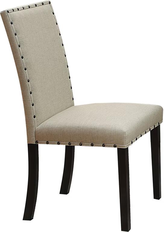 Casual Side Chair Set Oldlake 71922-2pcs in Oak Fabric