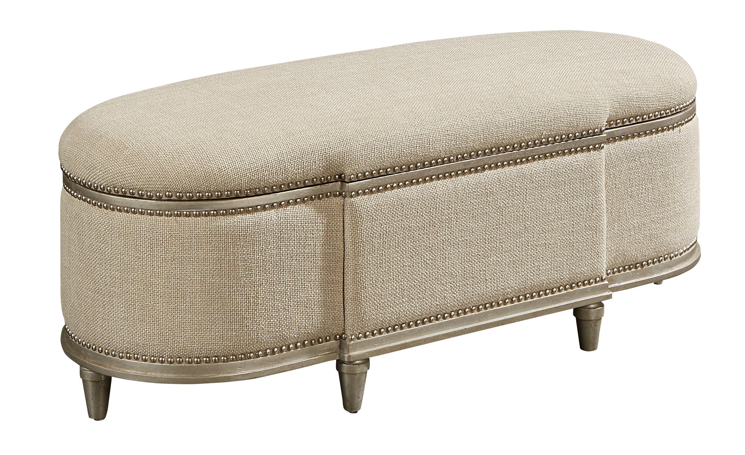 Transitional Bench Morrissey 218149-2727 in Beige Fabric