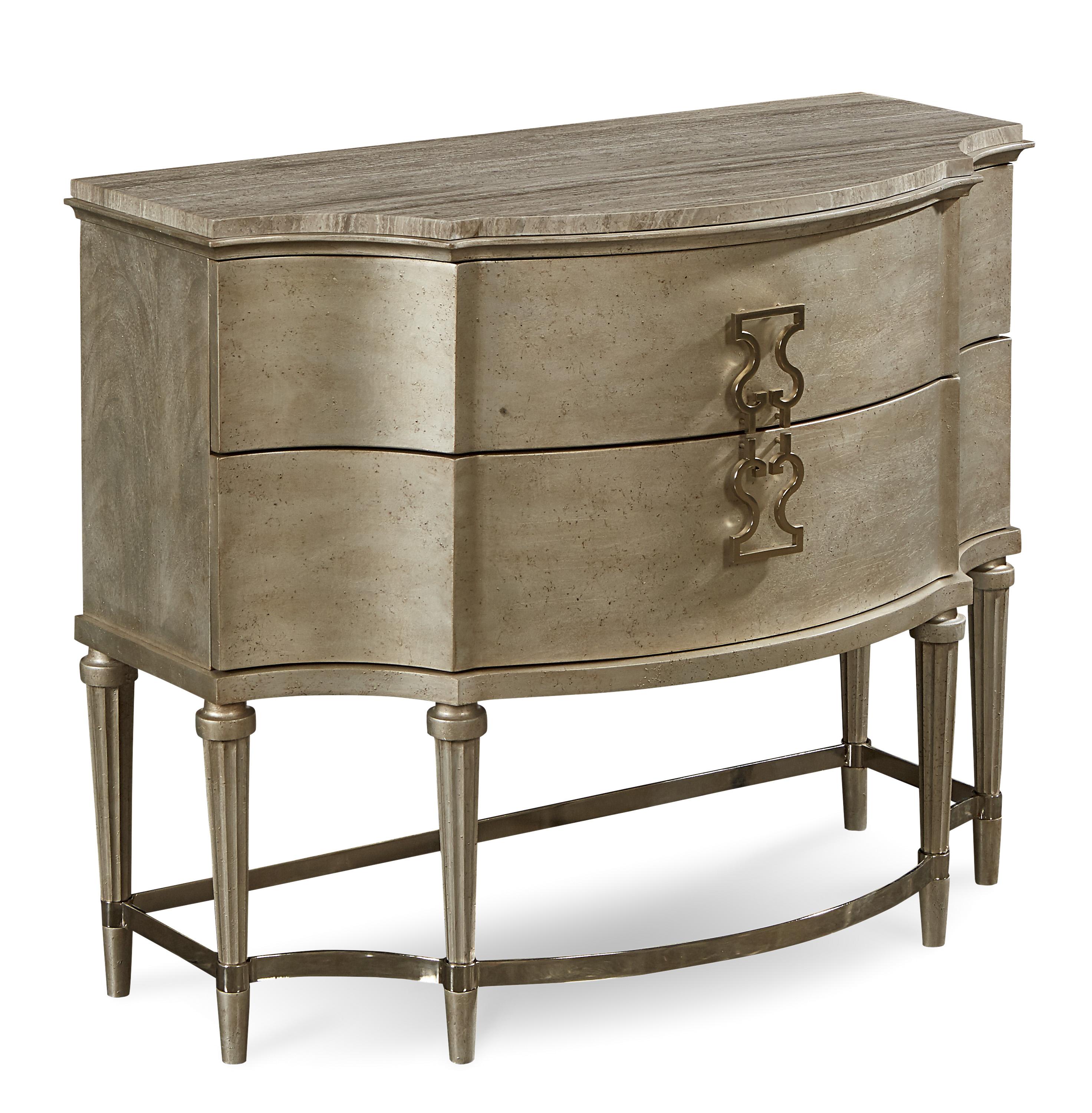 Transitional Nightstand Morrissey 218148-2727 in Silver 