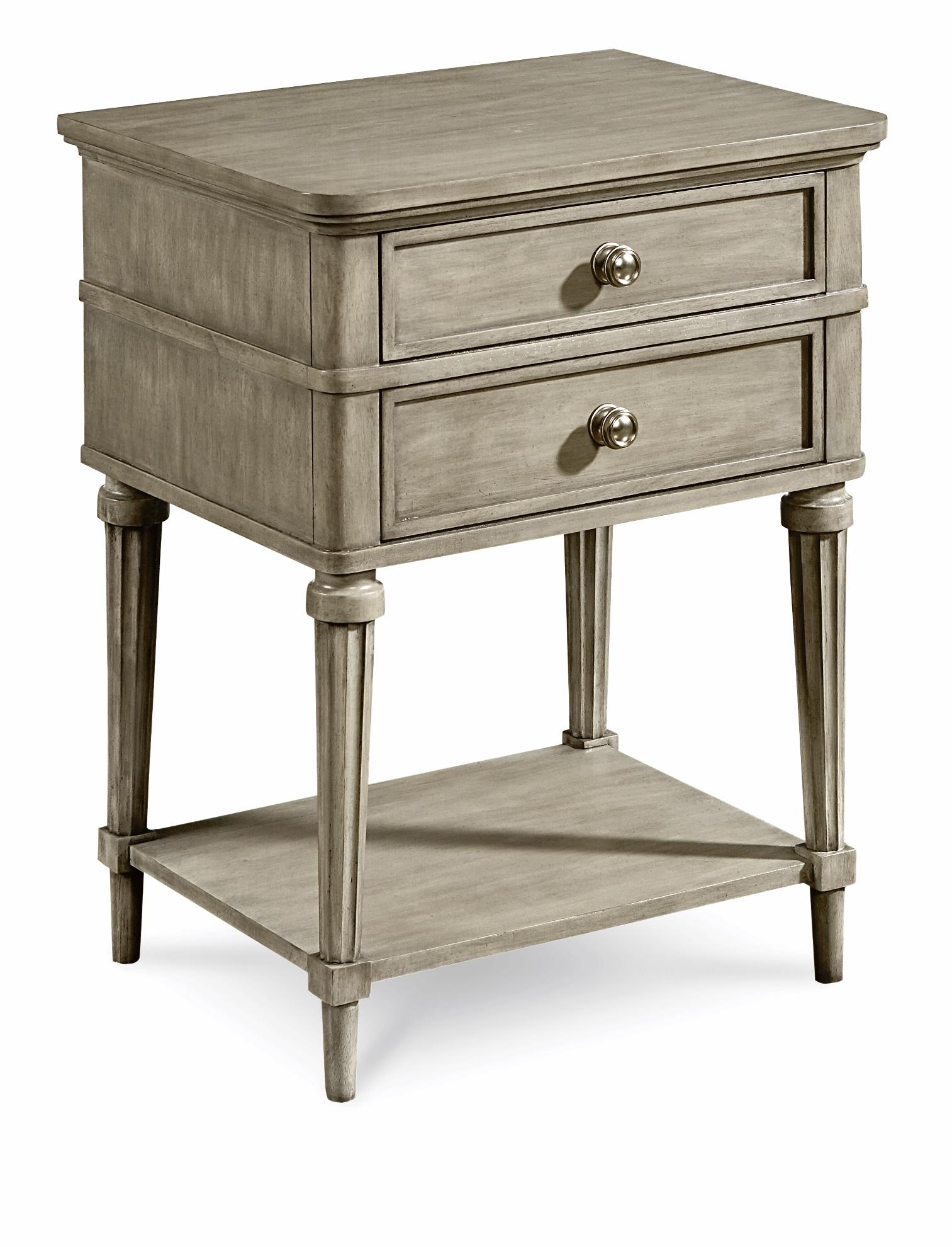 Transitional Nightstand Morrissey 218141-2727 in Silver 