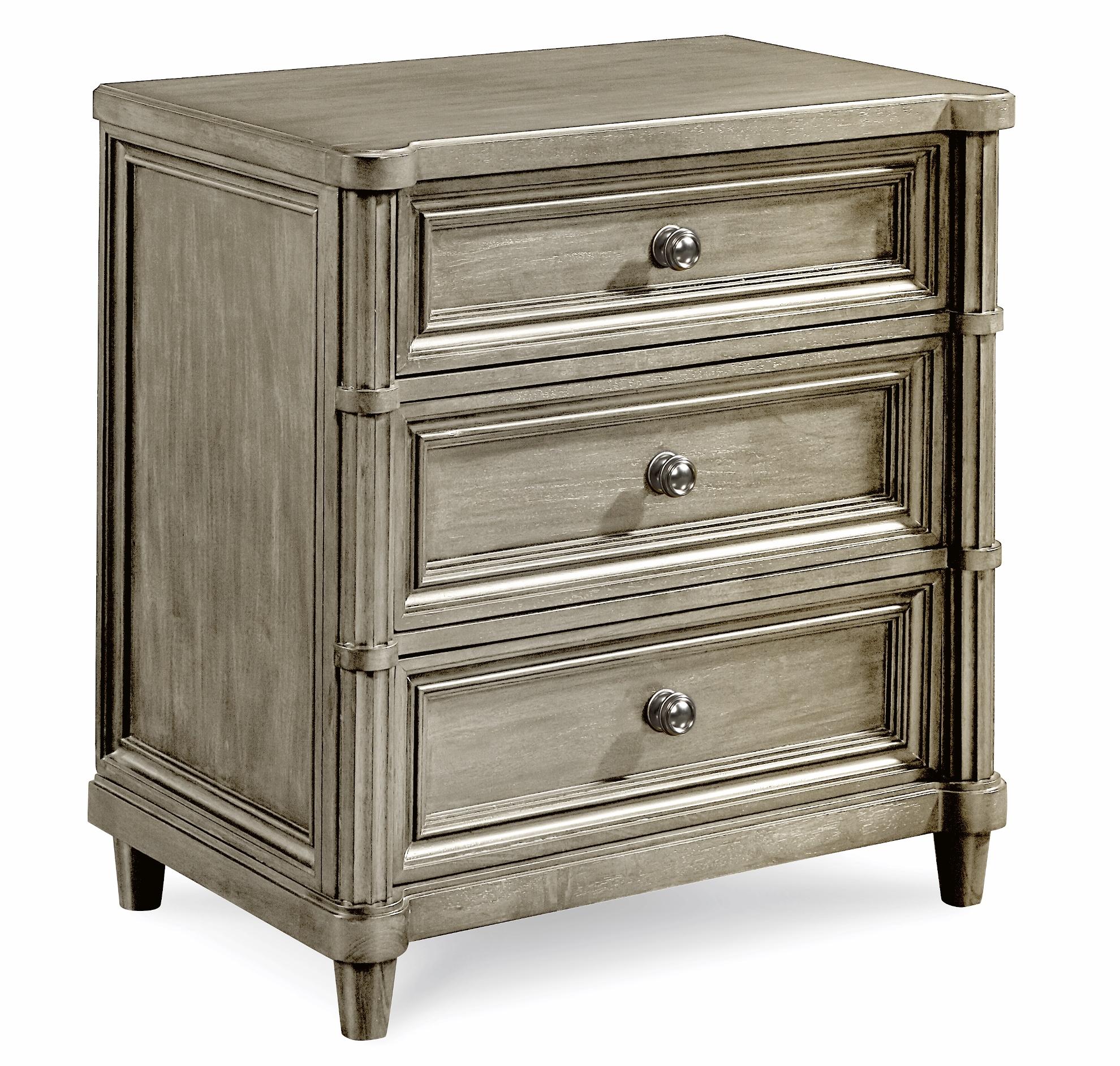 Transitional Nightstand Morrissey 218140-2727 in Silver 