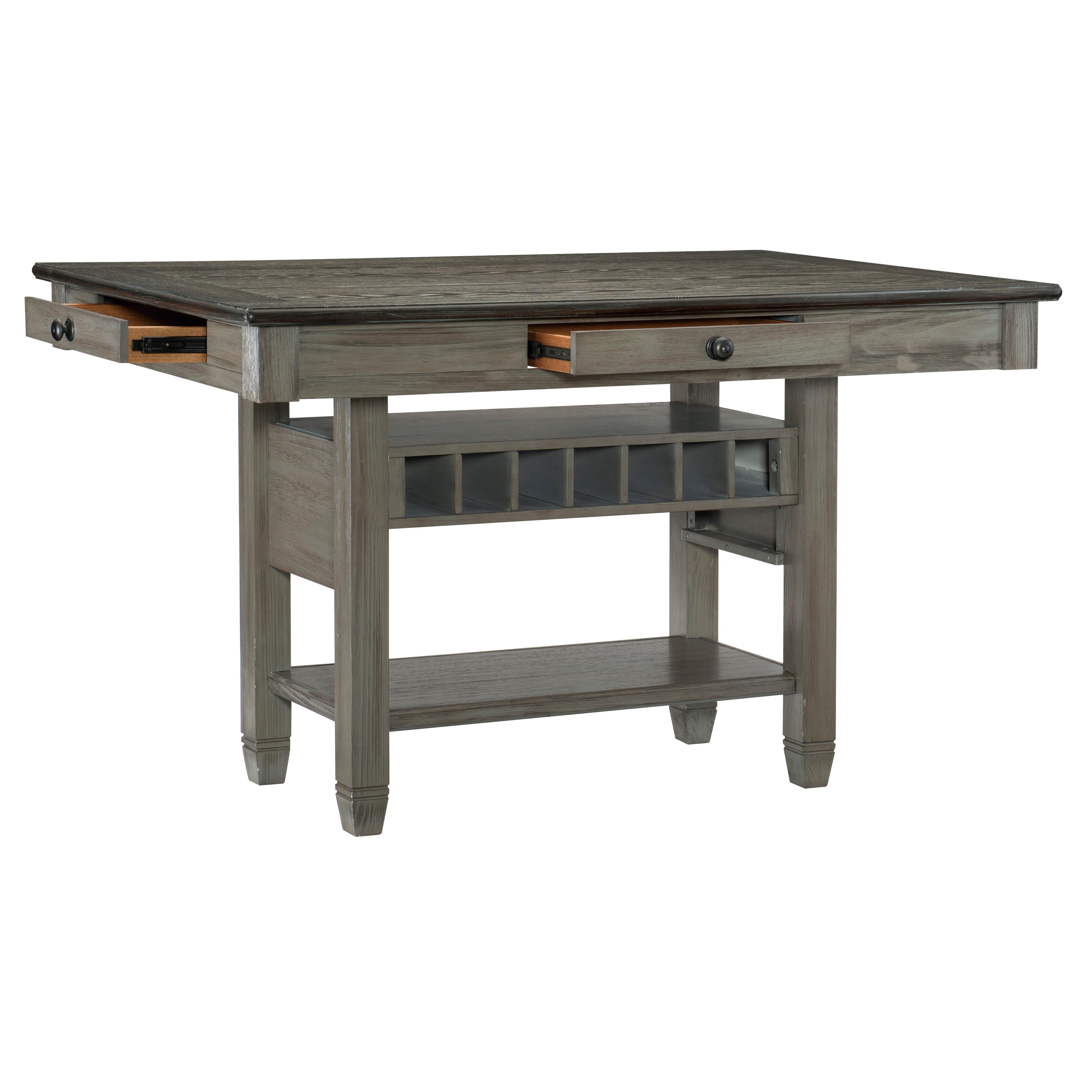 

    
Casual Coffee & Antique Gray Wood Counter Height Table Homelegance 5627GY-36* Granby
