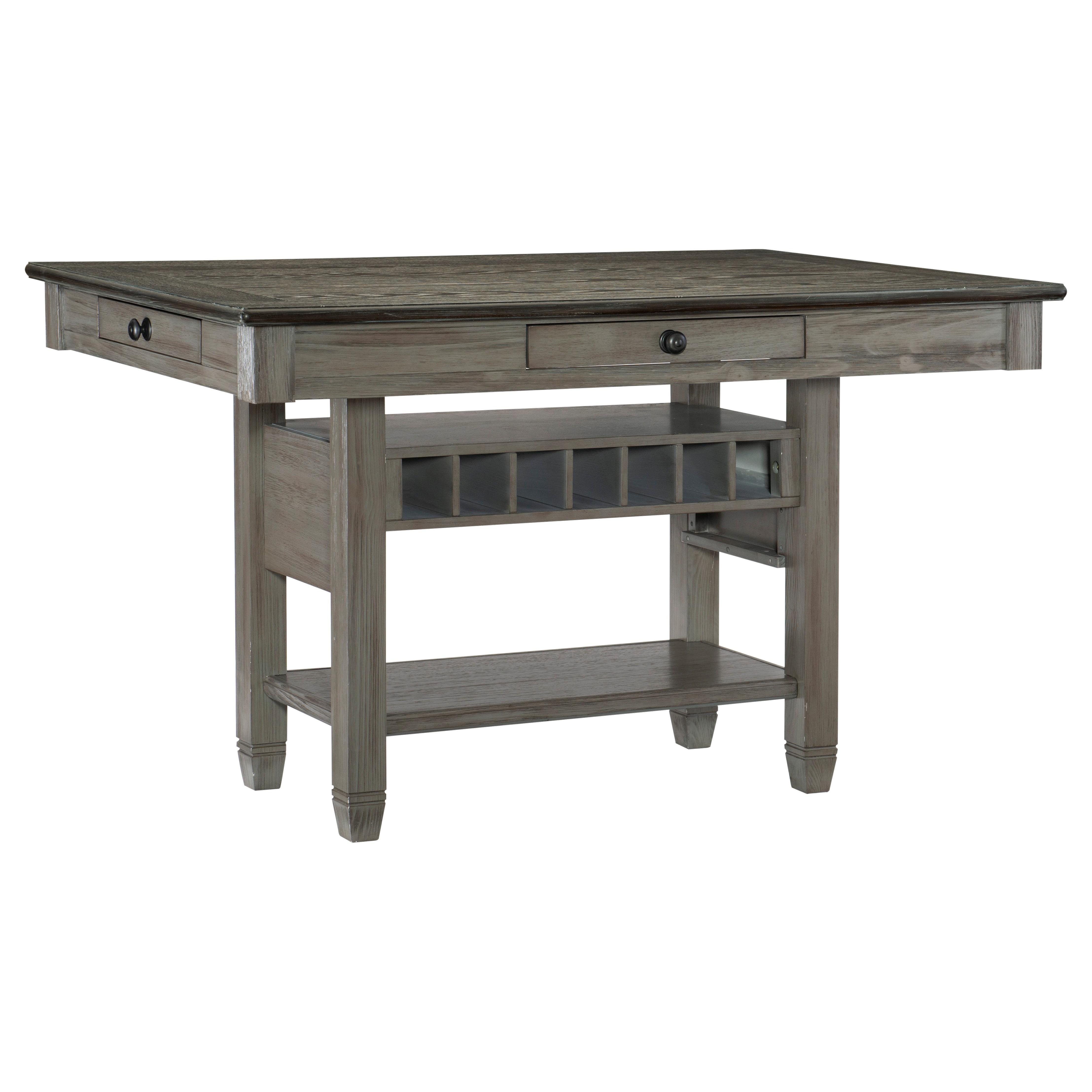

    
Casual Coffee & Antique Gray Wood Counter Height Table Homelegance 5627GY-36* Granby
