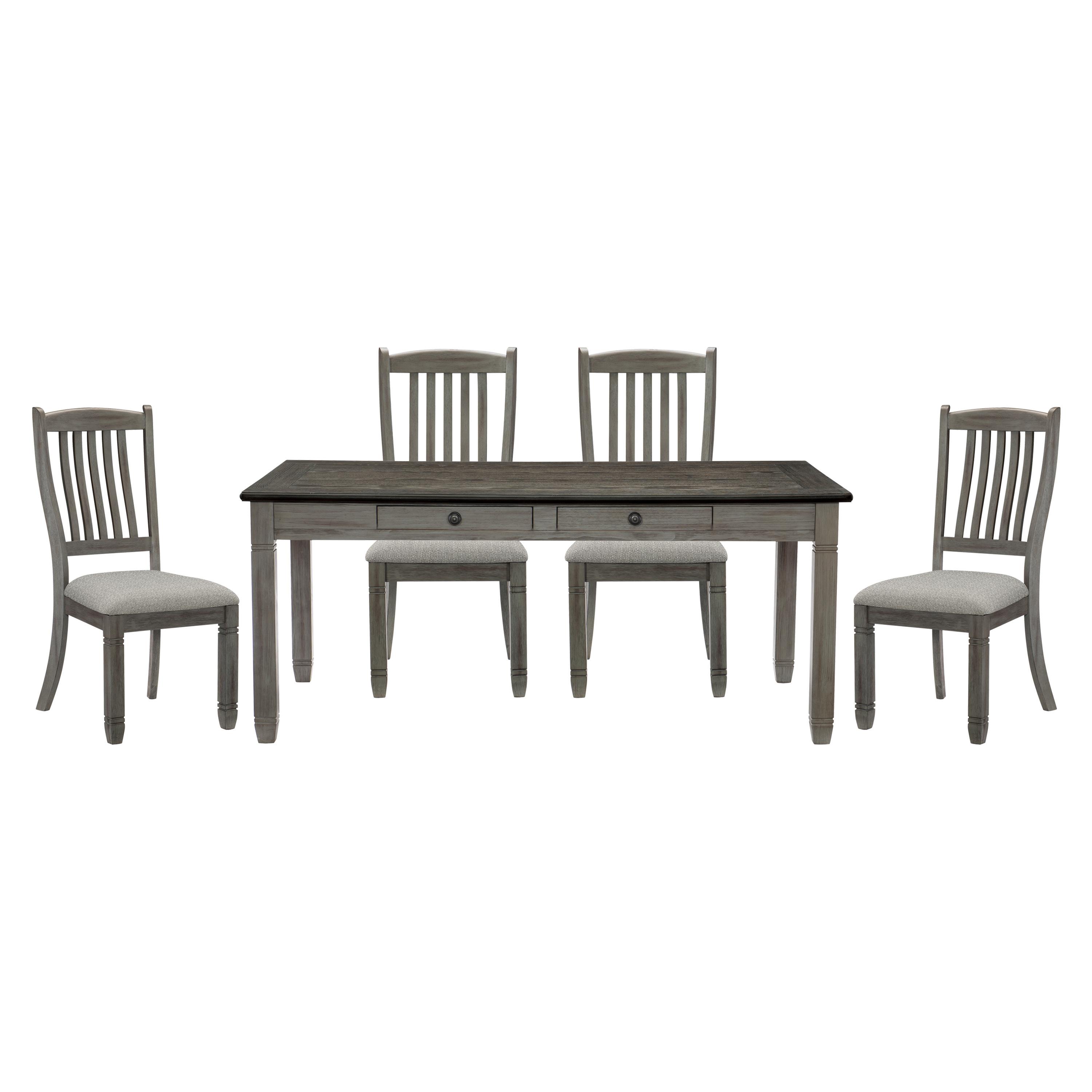 

    
Casual Coffee & Antique Gray Wood Dining Room Set 5pcs Homelegance 5627GY-72-5PC Granby
