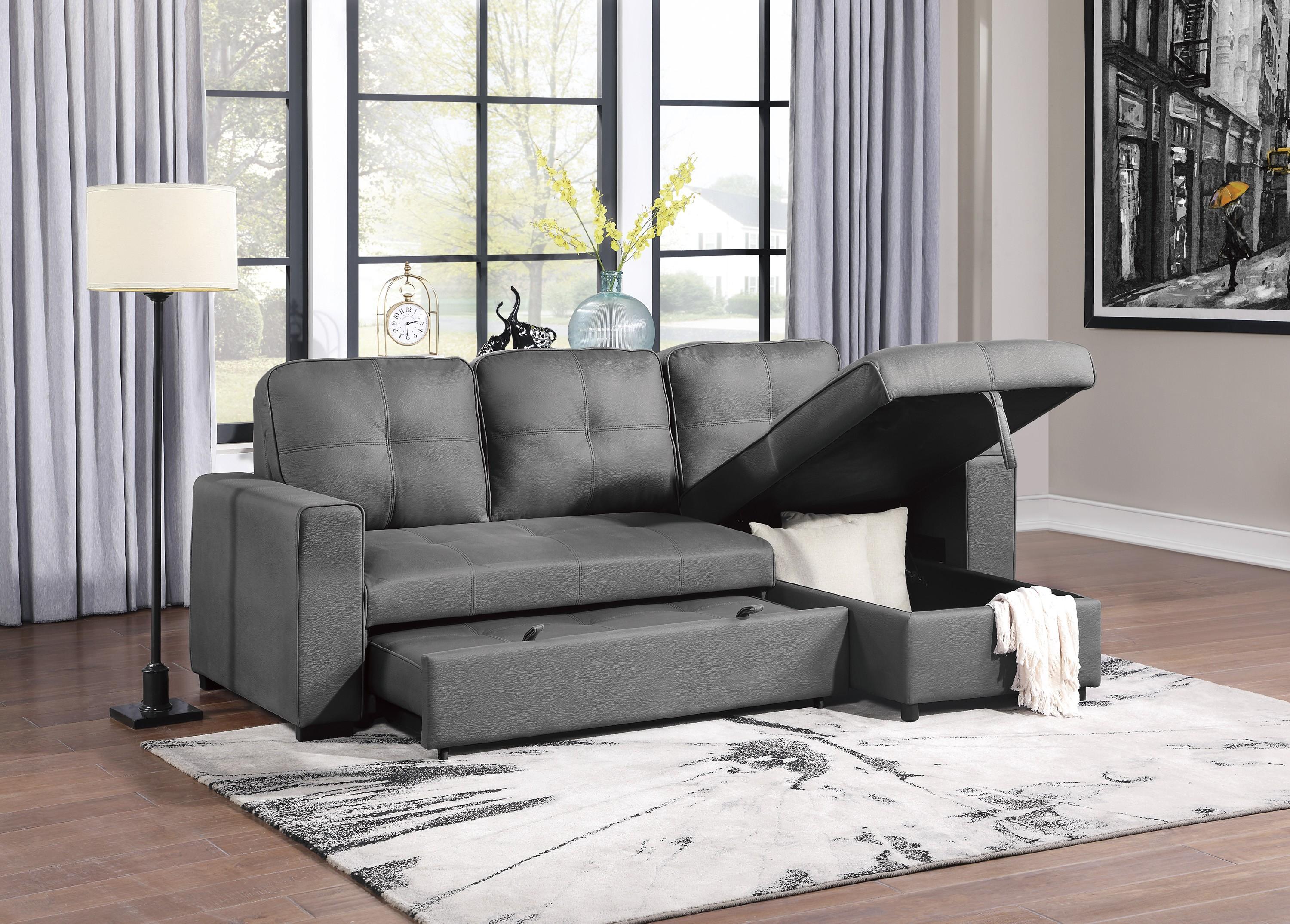 

                    
Buy Casual Gray Solid Wood Reversible 2-Piece Sectional Homelegance 9569NFGY*SC Magnus
