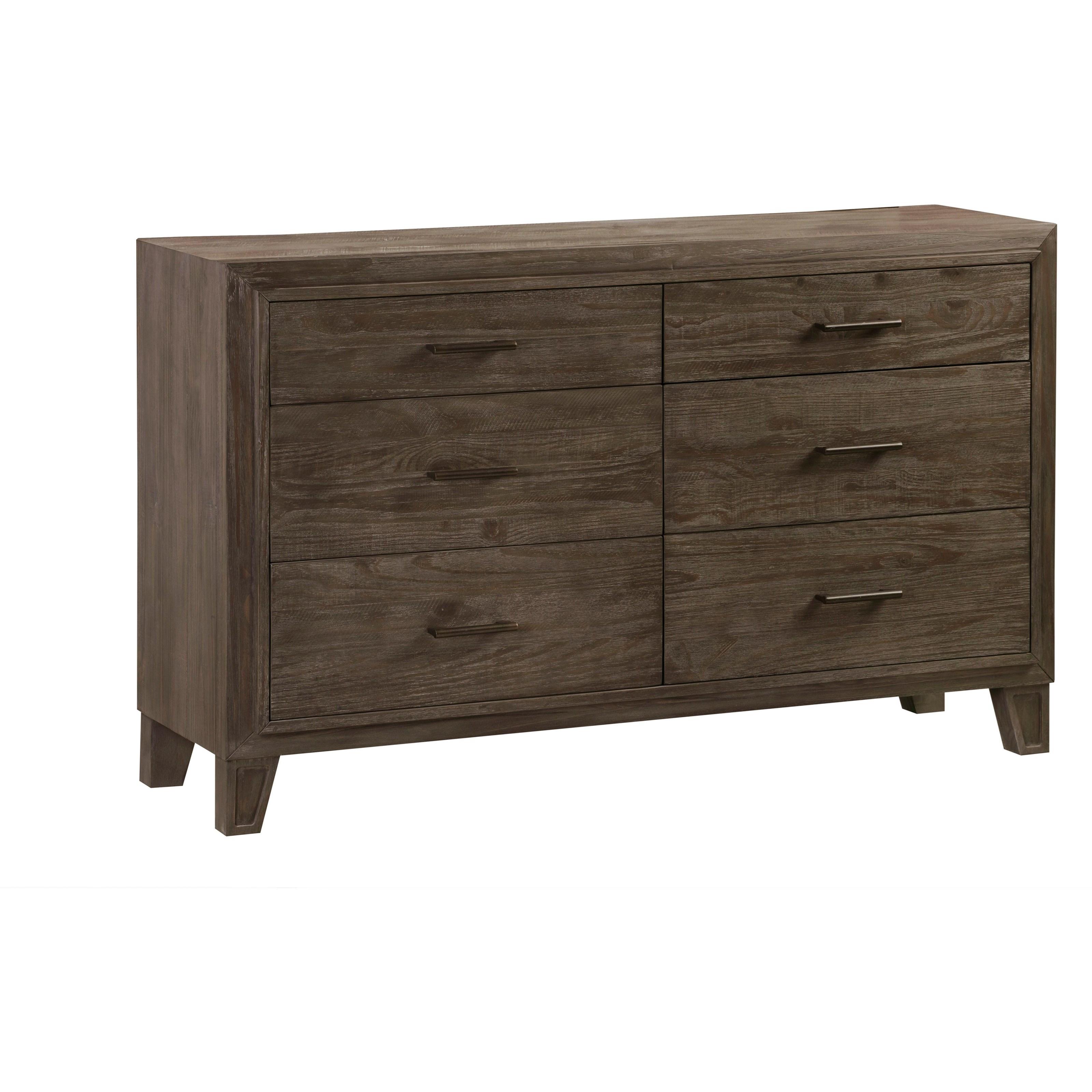 

    
Casual Rustic Style Onyx Finish Dresser & Mirror Set 2Pcs HADLEY by Modus Furniture
