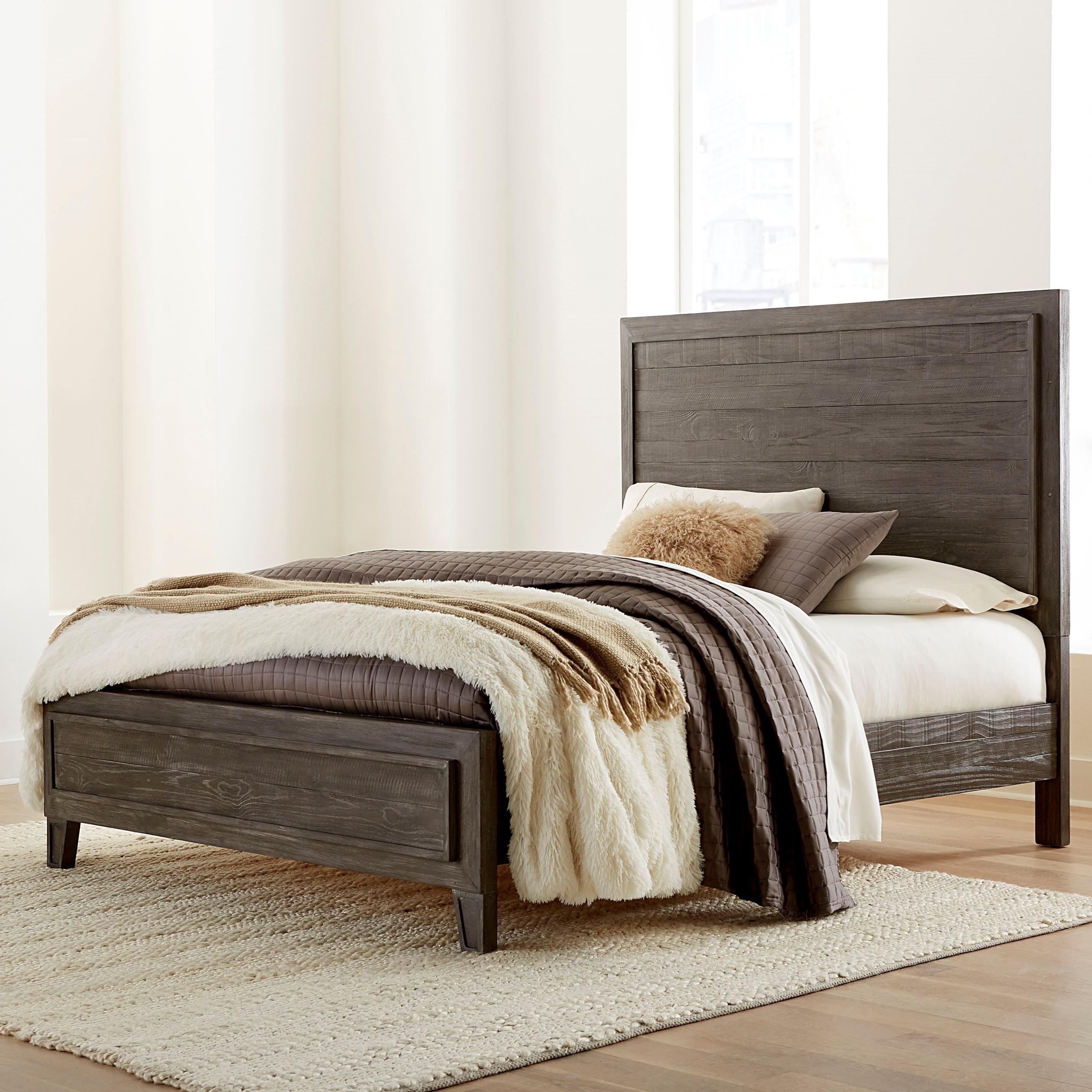Casual, Rustic Panel Bed HADLEY A4H6A6v in Onyx 