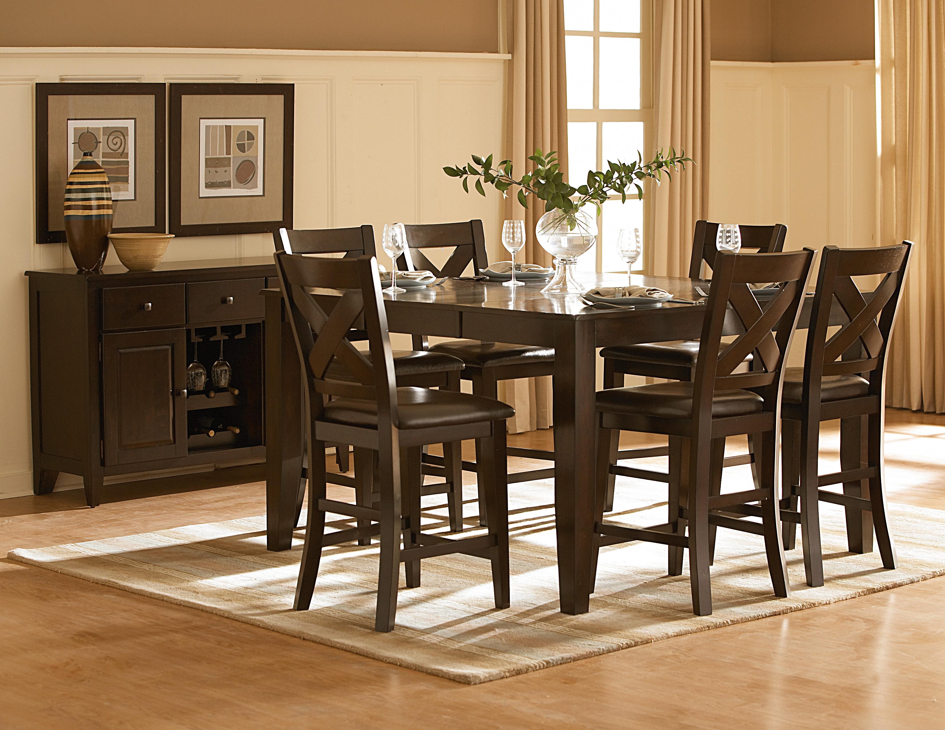 Casual Dining Room Set 1372-36*8PC Crown Point 1372-36*8PC in Merlot Faux Leather