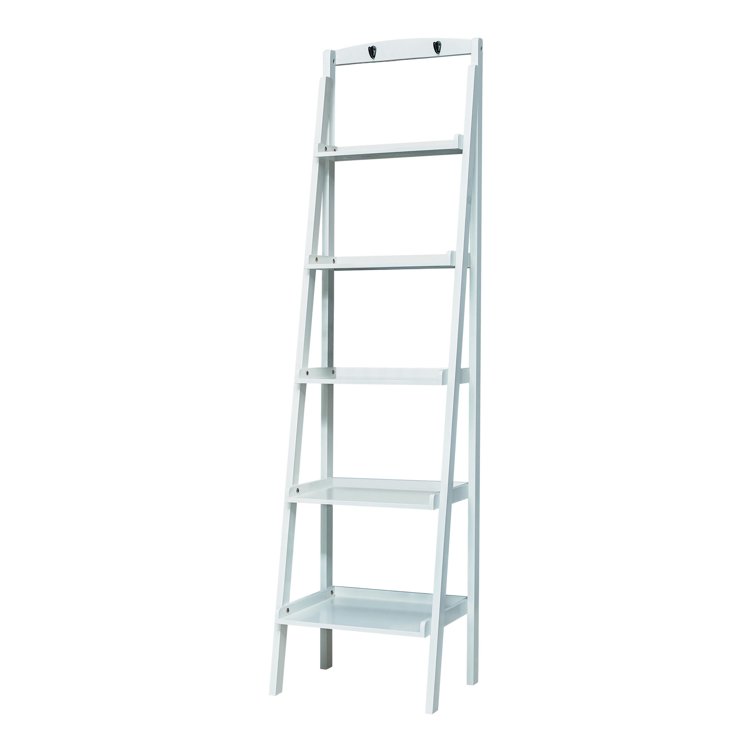 

    
Casual White Rubberwood Ladder Bookcase Coaster 804368 Trevor
