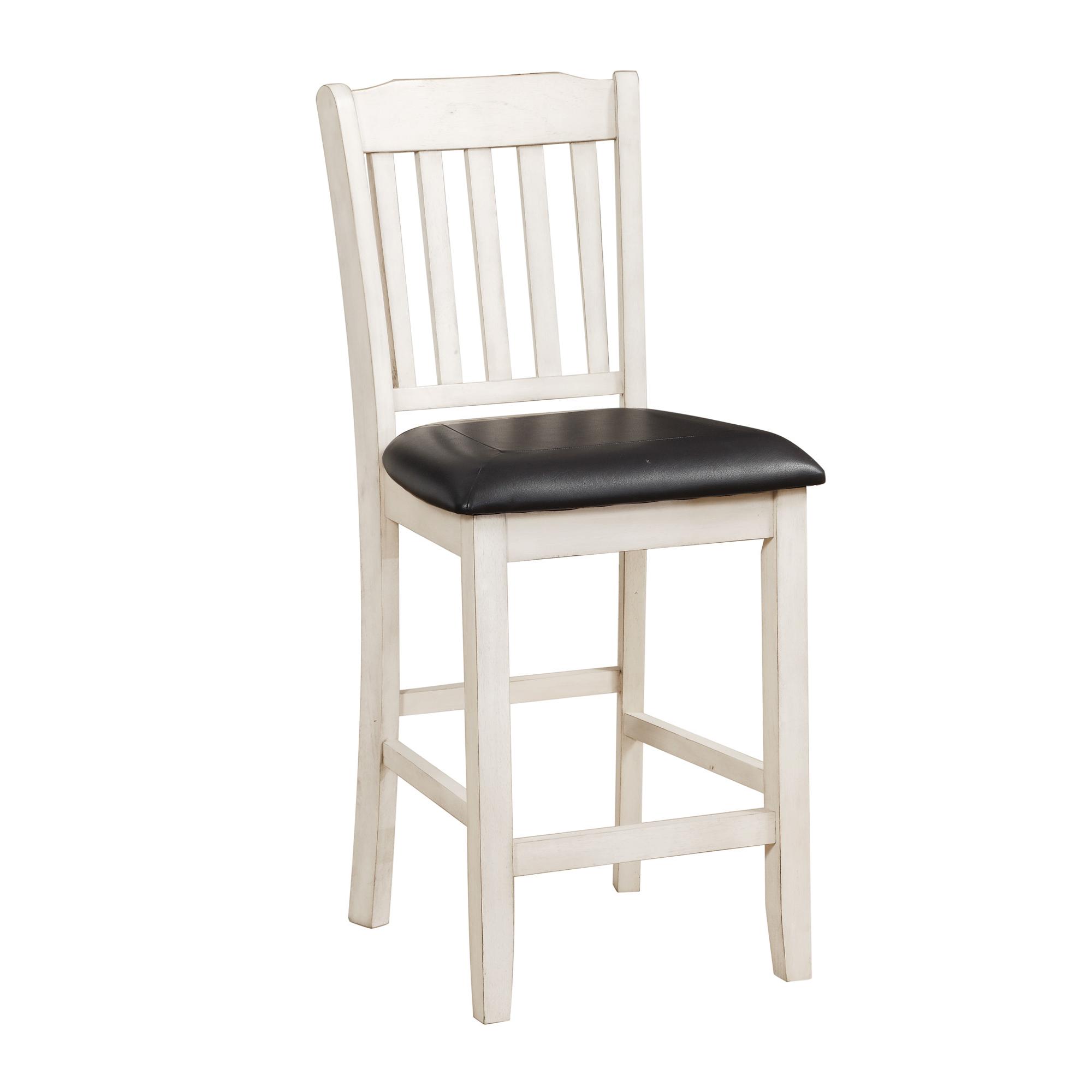 Casual Counter Height Chair 5162WW-24 Kiwi 5162WW-24 in whitewash, Dark Cherry Faux Leather