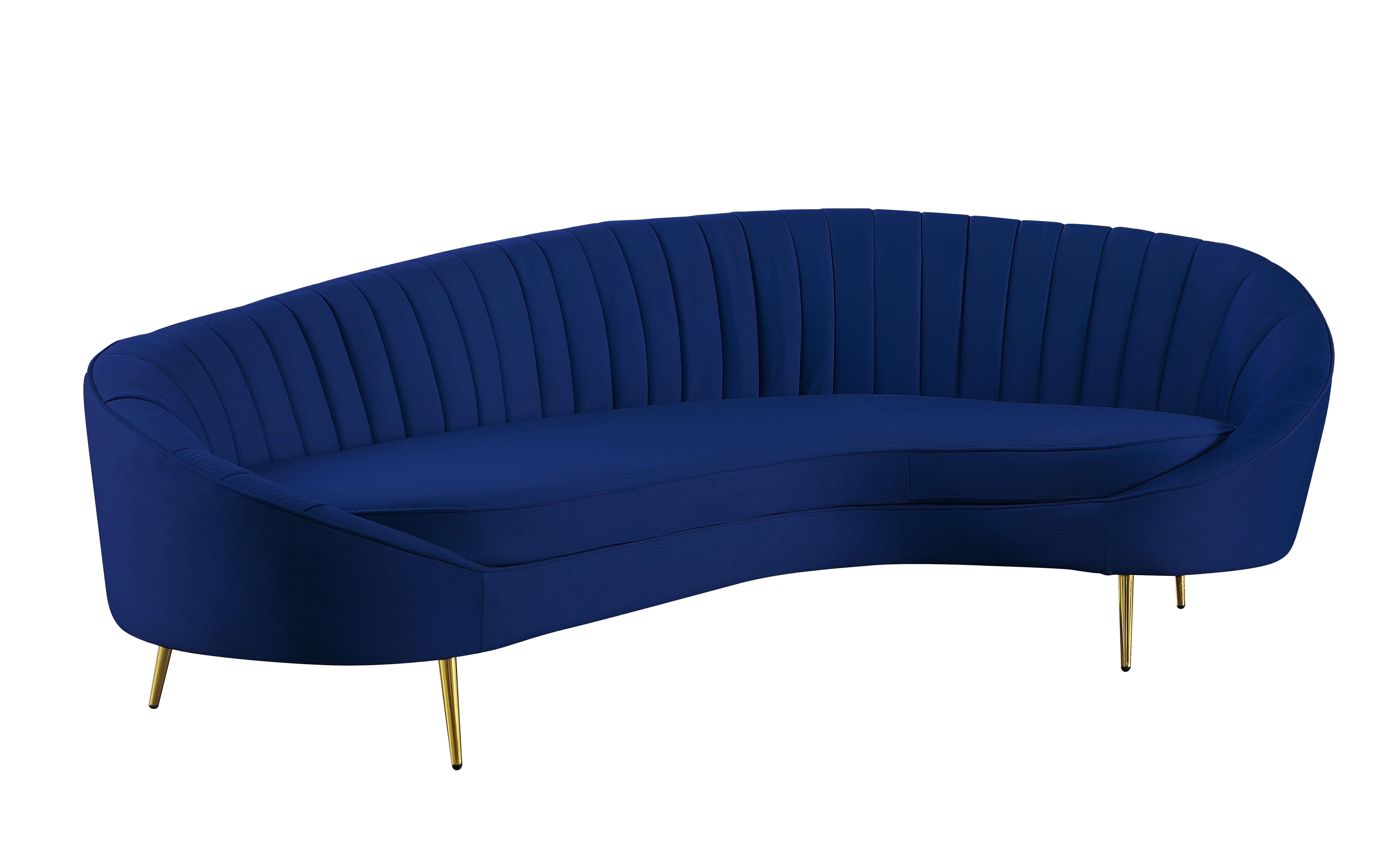 

    
Chaise-style Sofa with/ Pet & Stain Resistant Fabric in Blue Dallas by Chintaly Imports
