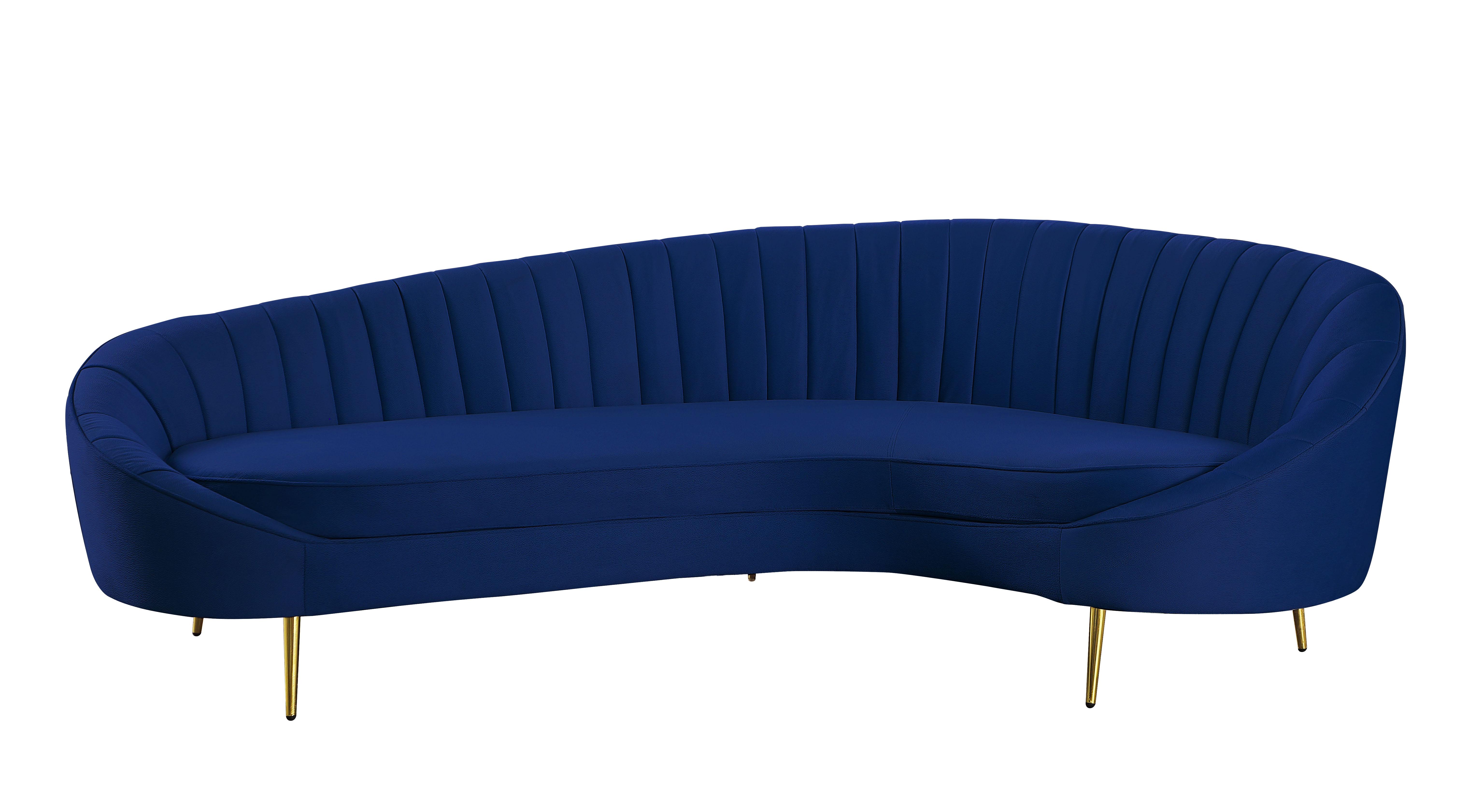 Modern Sofa Dallas DALLAS-SFA-BLU in Blue Microfiber