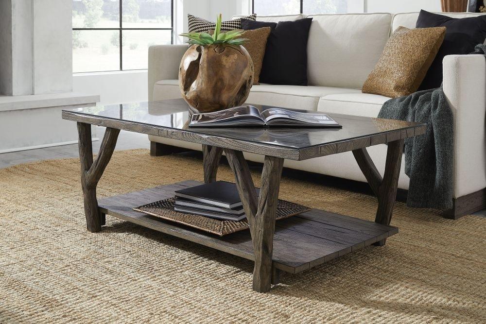 

    
Chalet Finish Rustic Coffee Table with Shelf  BRIDGER by Modus Furniture
