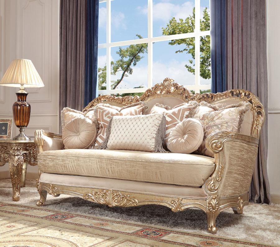 

    
Homey Design Furniture HD-8925 Sofa Set Gold Finish/Silver/Champagne HD-8925 3PC
