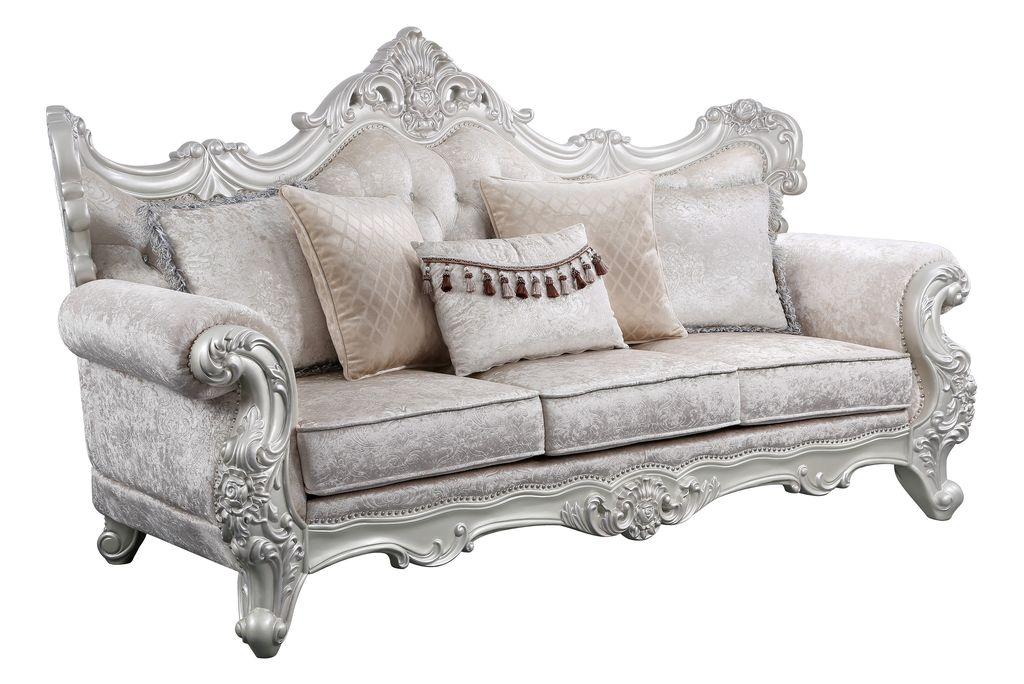 

    
Champagne Finish Button Tufted Sofa Melrose Galaxy Home Traditional
