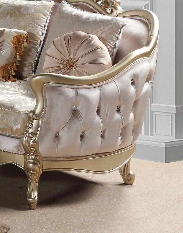 

    
Champagne Finish Wood Sofa Traditional Cosmos Furniture Diana
