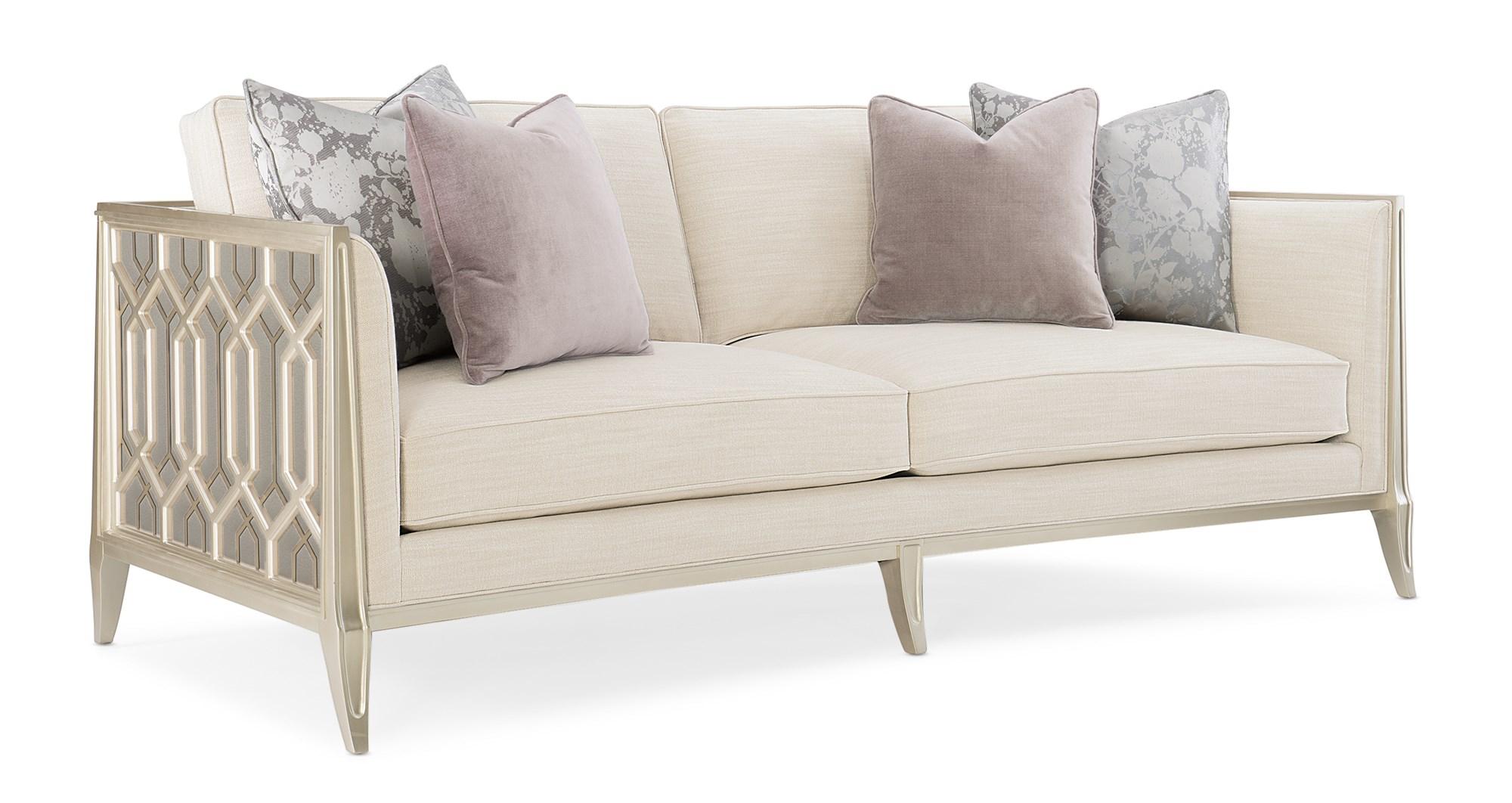 Contemporary Sofa JUST DUET UPH-420-111-A in Champagne, Beige Fabric