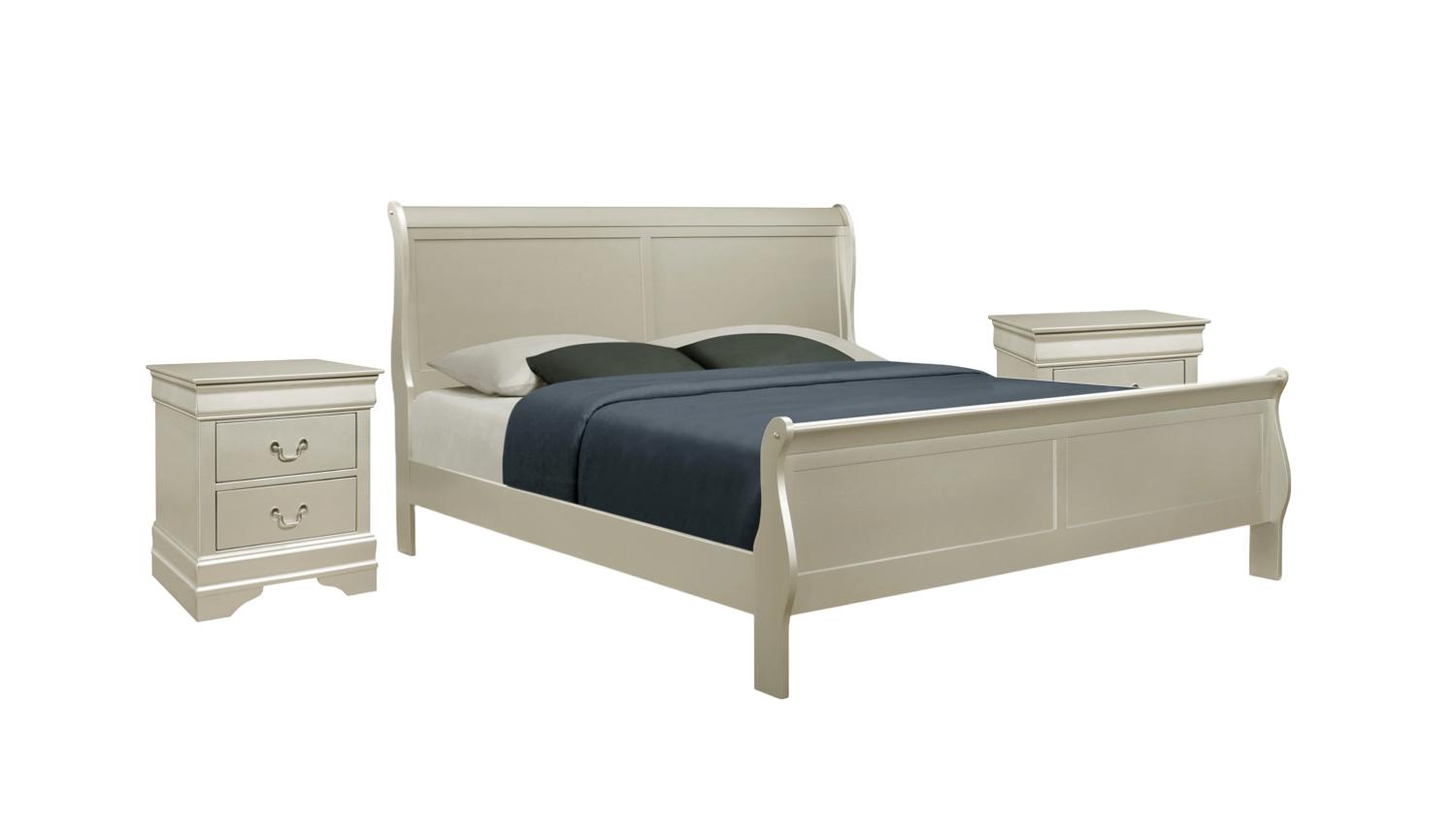 

    
Champagne Panel Bedroom Set by Crown Mark Louis Philip B3450-K-Bed-3pcs
