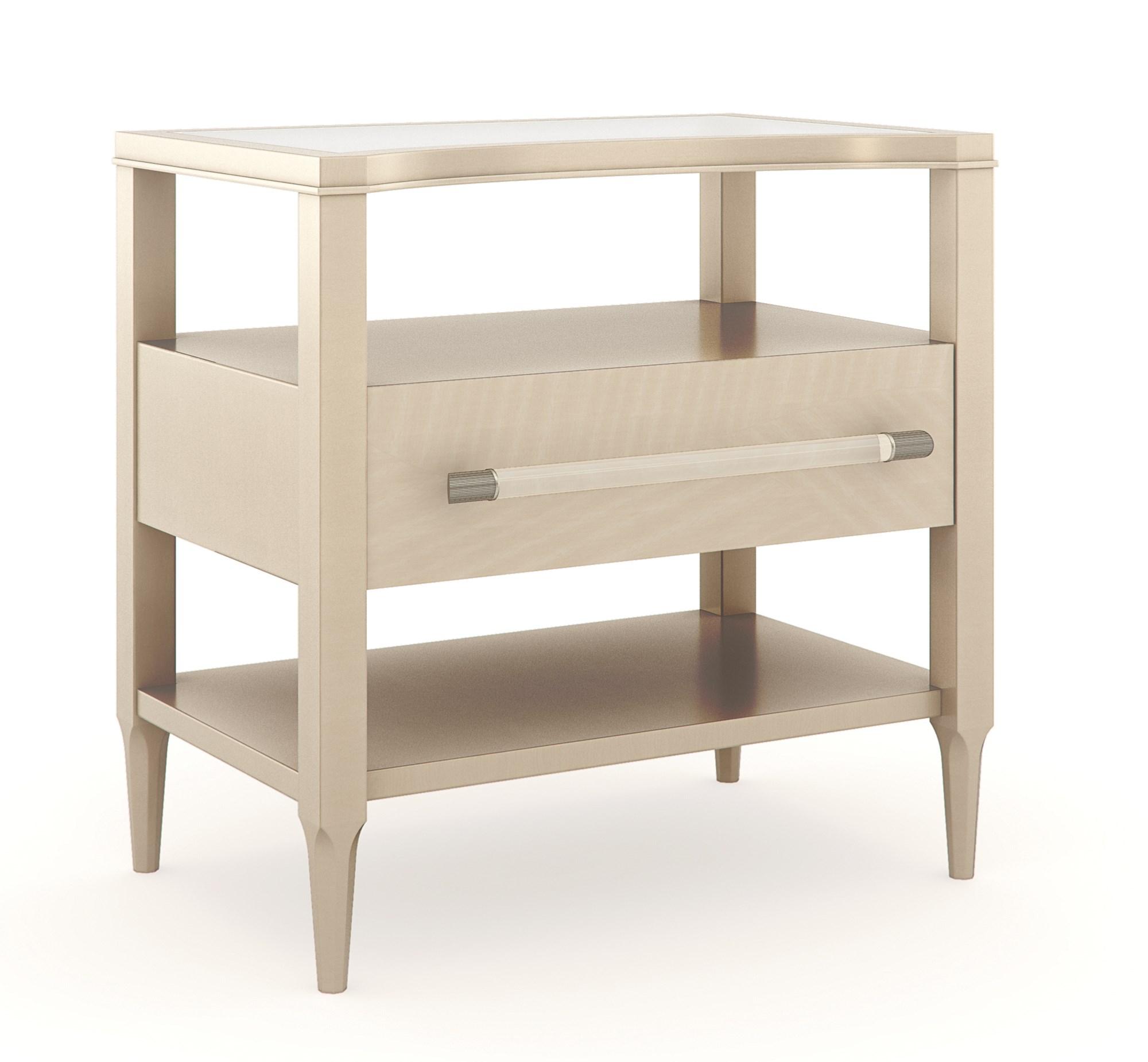 

    
Champagne Pearl & Natural Glow Finish Open Nightstand Set 2Pcs CLEARLY OPEN by Caracole
