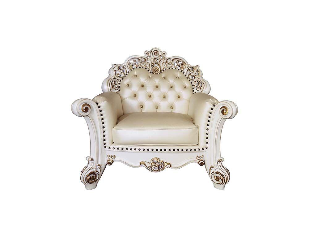 Classic, Traditional Accent Chair Vendom LV01326 in Champagne PU