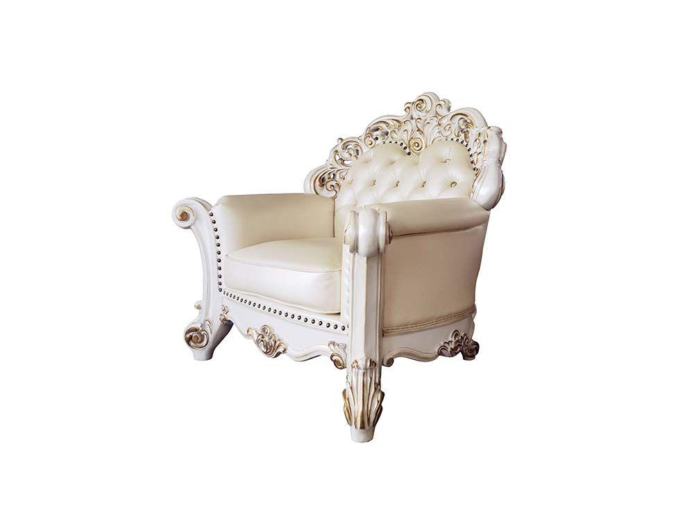 

    
Champagne PU & Antique Pearl Chair by Acme Vendom LV01326
