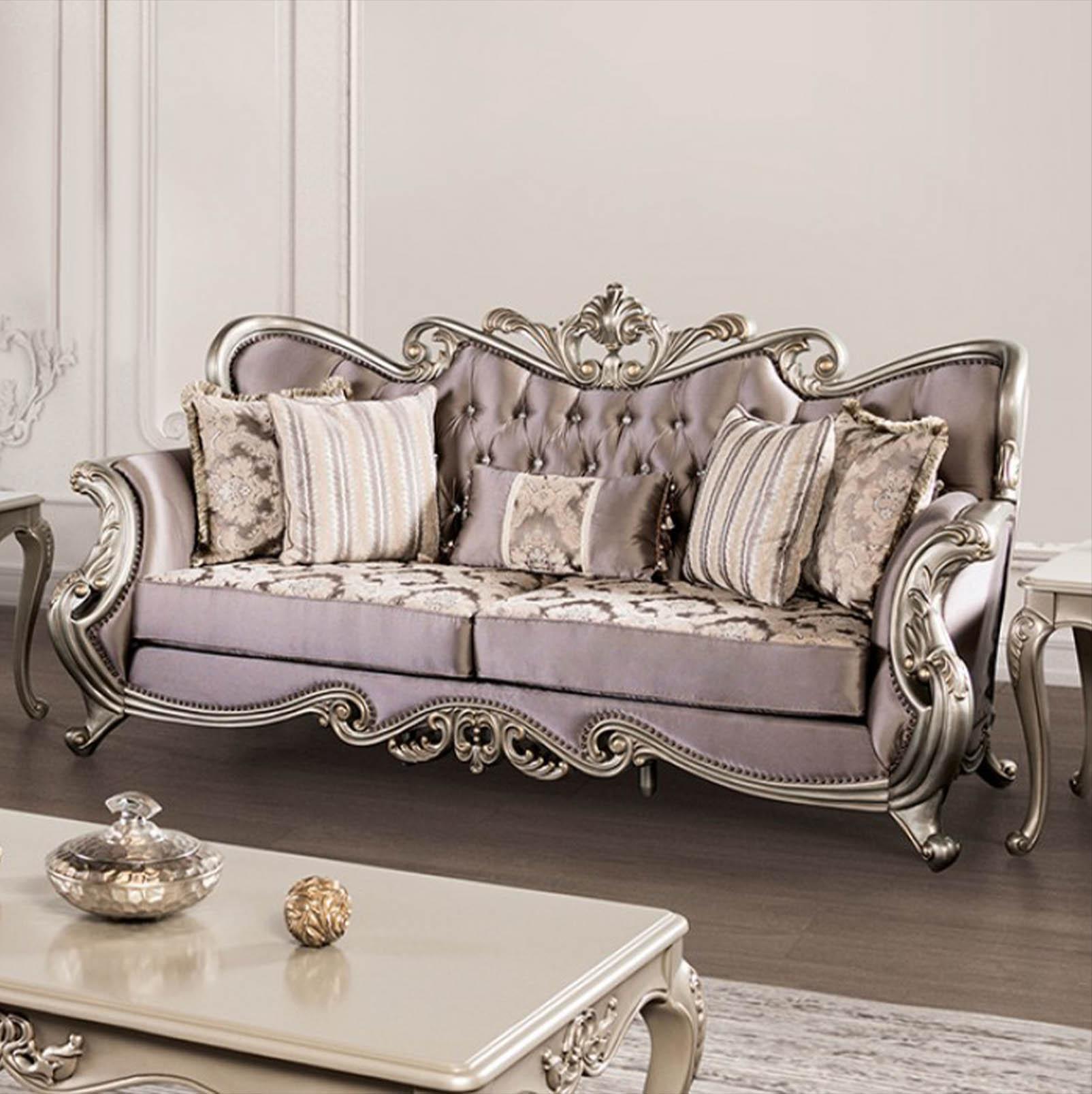 

    
Champagne/Purple Velvet Sofa ALBACETE FM65006PR-SF FoA Traditional
