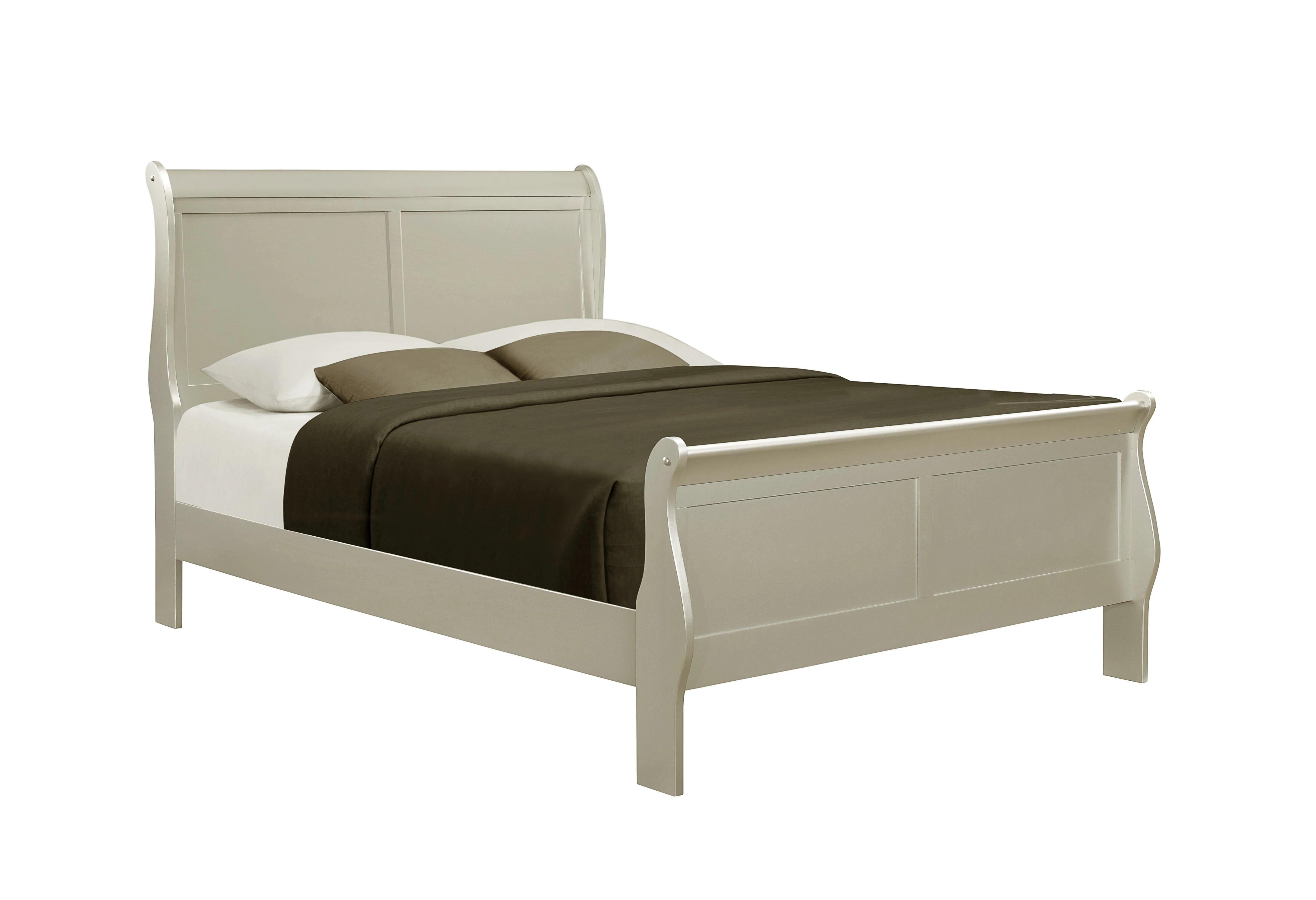 Contemporary, Simple Panel Bed Louis Philip B3450-Q-Bed in Champagne 